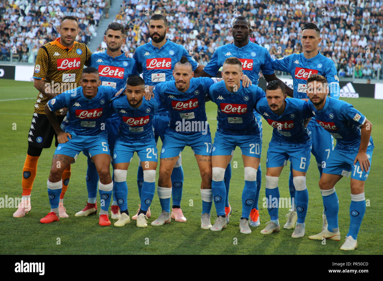 Torino, Piemont, Italien: 2018-09-29 - italienische Serie A Fußballspiel Juventus - Napoli in der Allianz Stadion in Foto Bereitstellung von Teams Napoli (Antonio Balasco) Credit: Antonio Balasco/Alamy leben Nachrichten Stockfoto