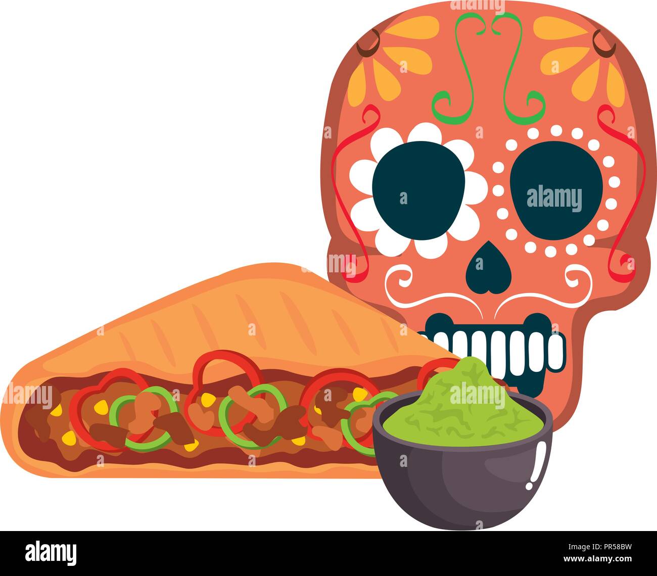 Maske des Santa Tod mit Essen Vector Illustration Design Stock Vektor