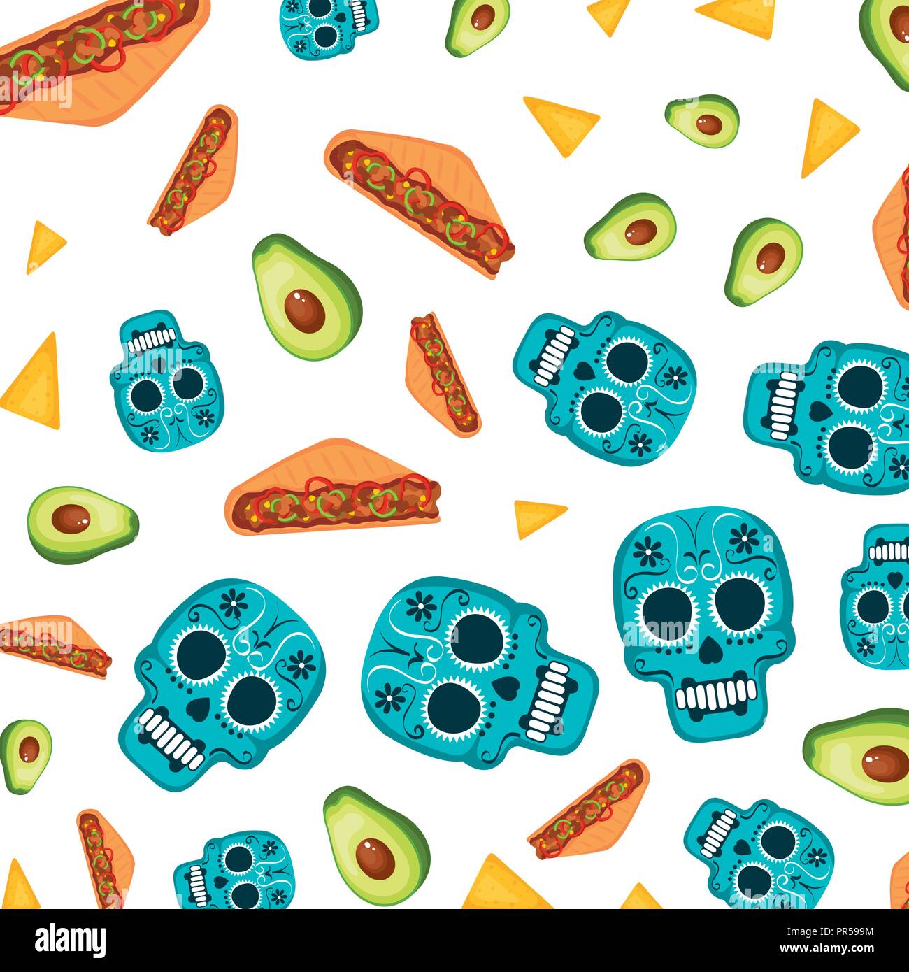 Maske des Santa Tod mit Ernährung Vector Illustration Design Stock Vektor