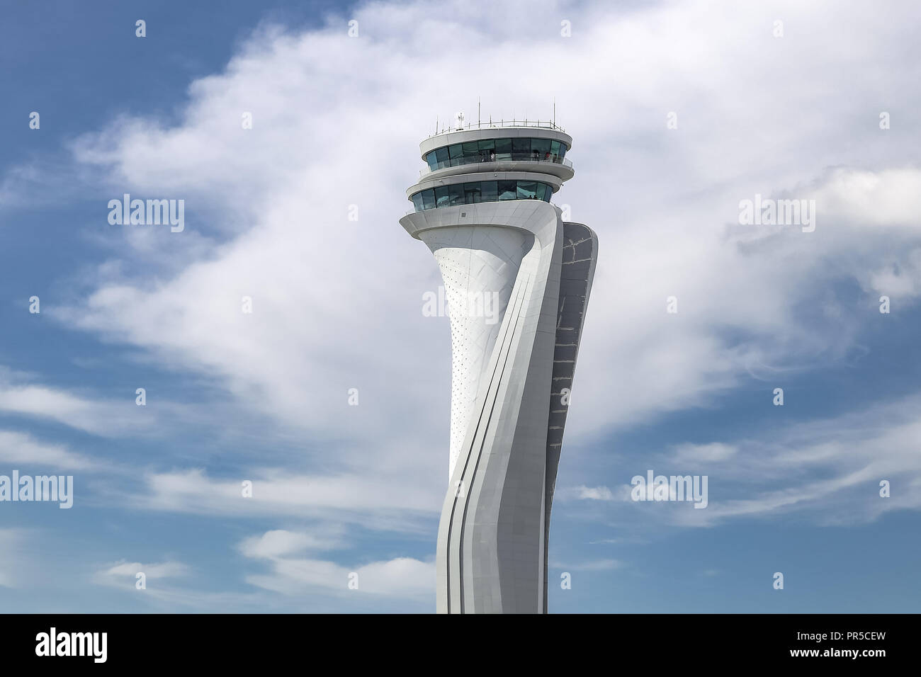 Air Traffic Control Tower der neue Flughafen von Istanbul, Türkei Stockfoto