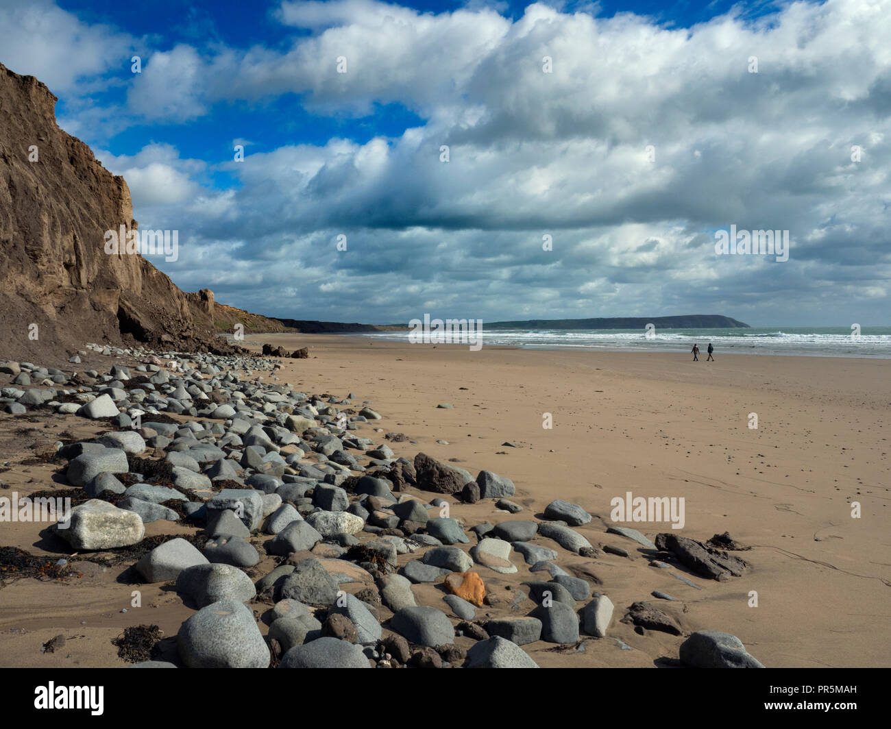 Porth Neigwl, auch in Englischer Sprache als "Hell's Mouth" Llŷn Halbinsel im Norden von Wales bekannt Stockfoto