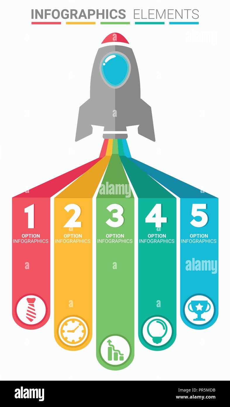 Infografiken Element abstrakt Design die Zahl fünf Liste Vorlage top Stock Vektor