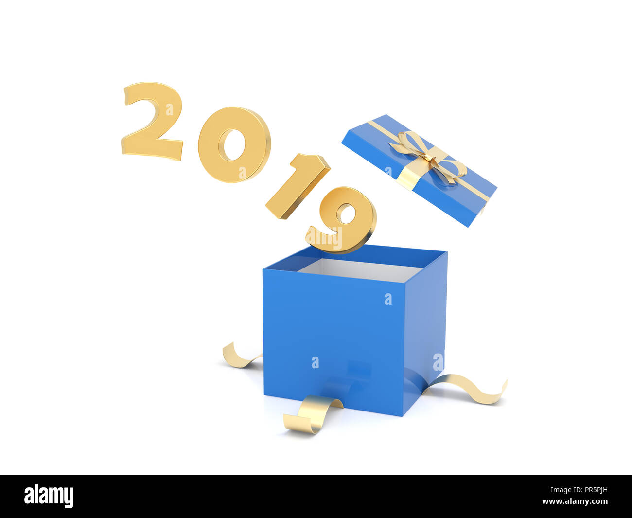 Neues Jahr 2019 Creative Design Concept-gerenderten 3D-Bild Stockfoto