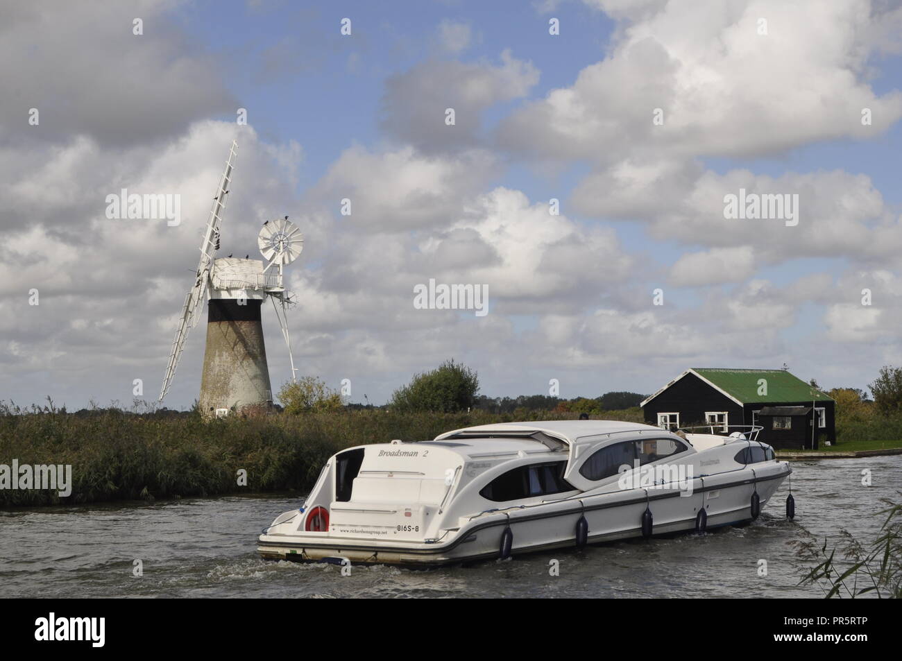 St Benet's Level Entwässerung Mühle, am Fluss Thurne, Norfolk Broads, England Großbritannien Stockfoto