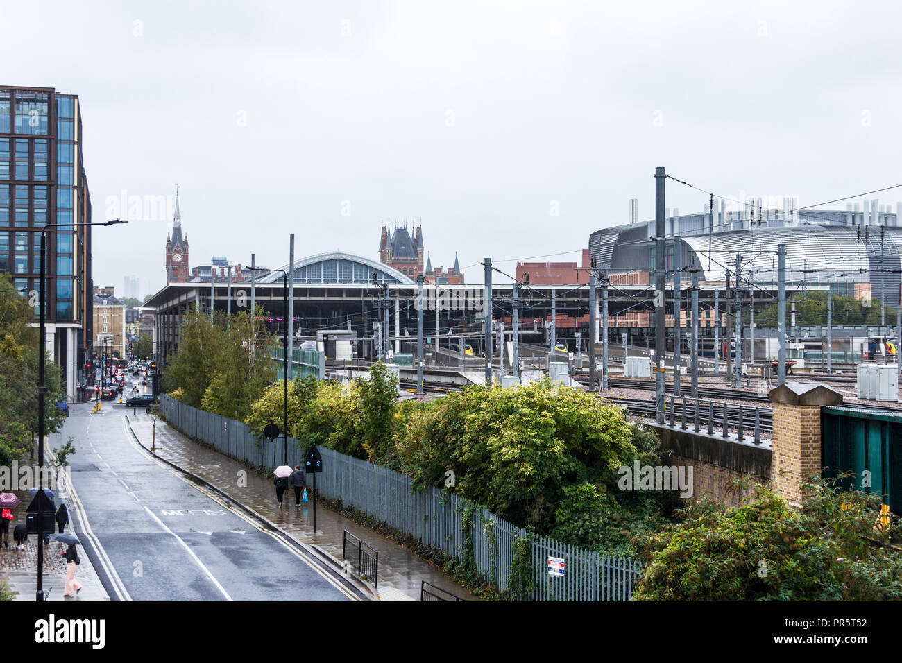 Die Eisenbahnlinie von St. Pancras International Railway Station, London, UK, 2018 Stockfoto