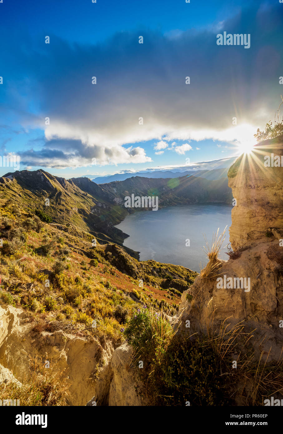 See Quilotoa, Provinz Cotopaxi, Ecuador Stockfoto