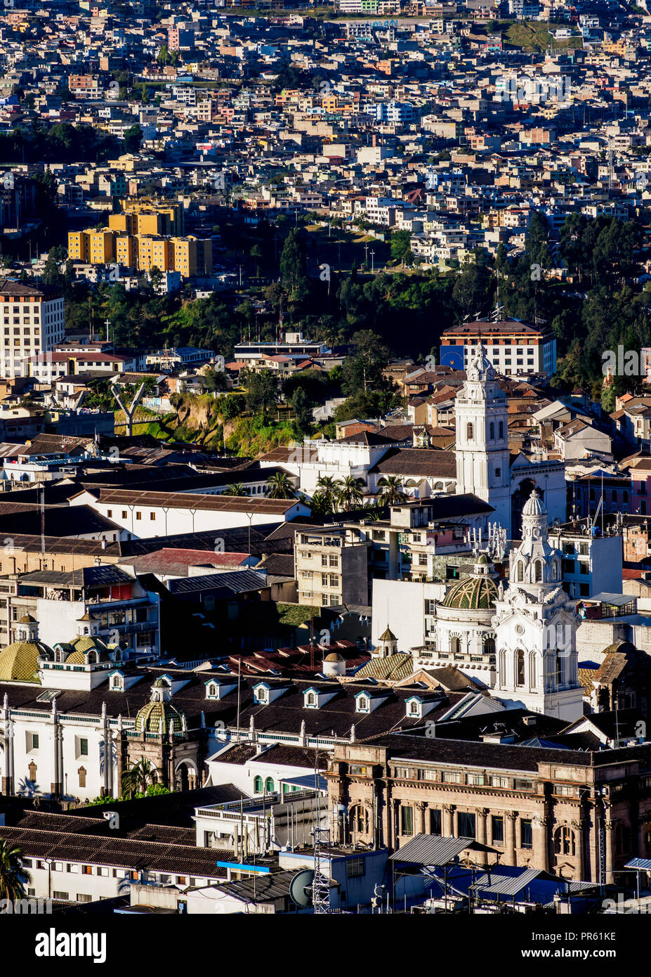 Altstadt, Erhöhte Ansicht, Quito, Provinz Pichincha, Ecuador Stockfoto