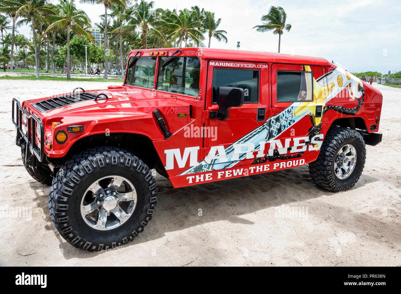 Miami Beach, Florida, National Salute to America's Heroes Air & Sea Show, Hummer, Marines, FL180527214 Stockfoto