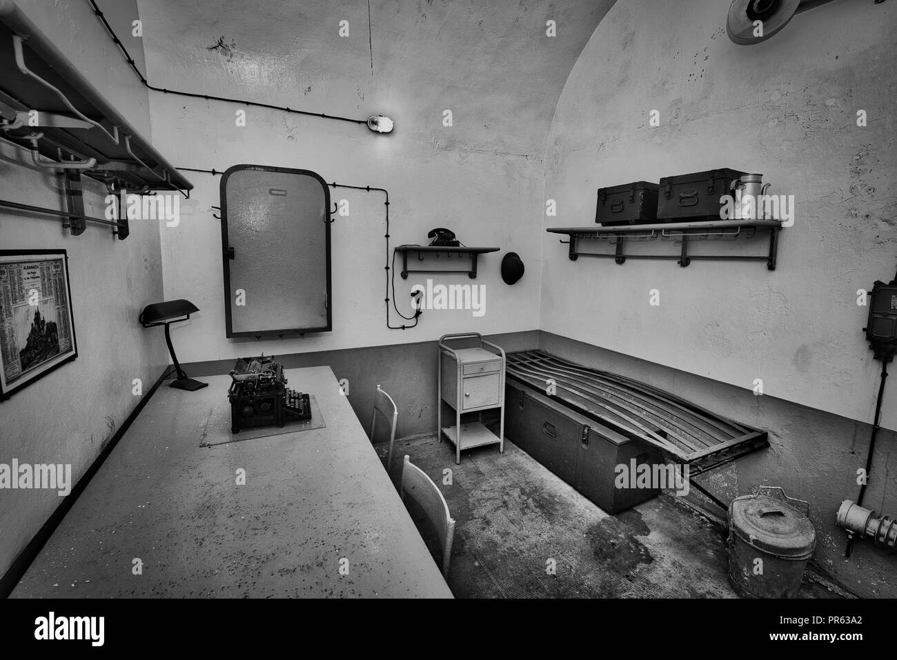 Die Maginot-linie, Ligne Maginot-Fort de Schoenenbourg (Alsace-France) Weltkrieg Geschichte Verteidigung gegen NS-Deutschland Hitler Stockfoto