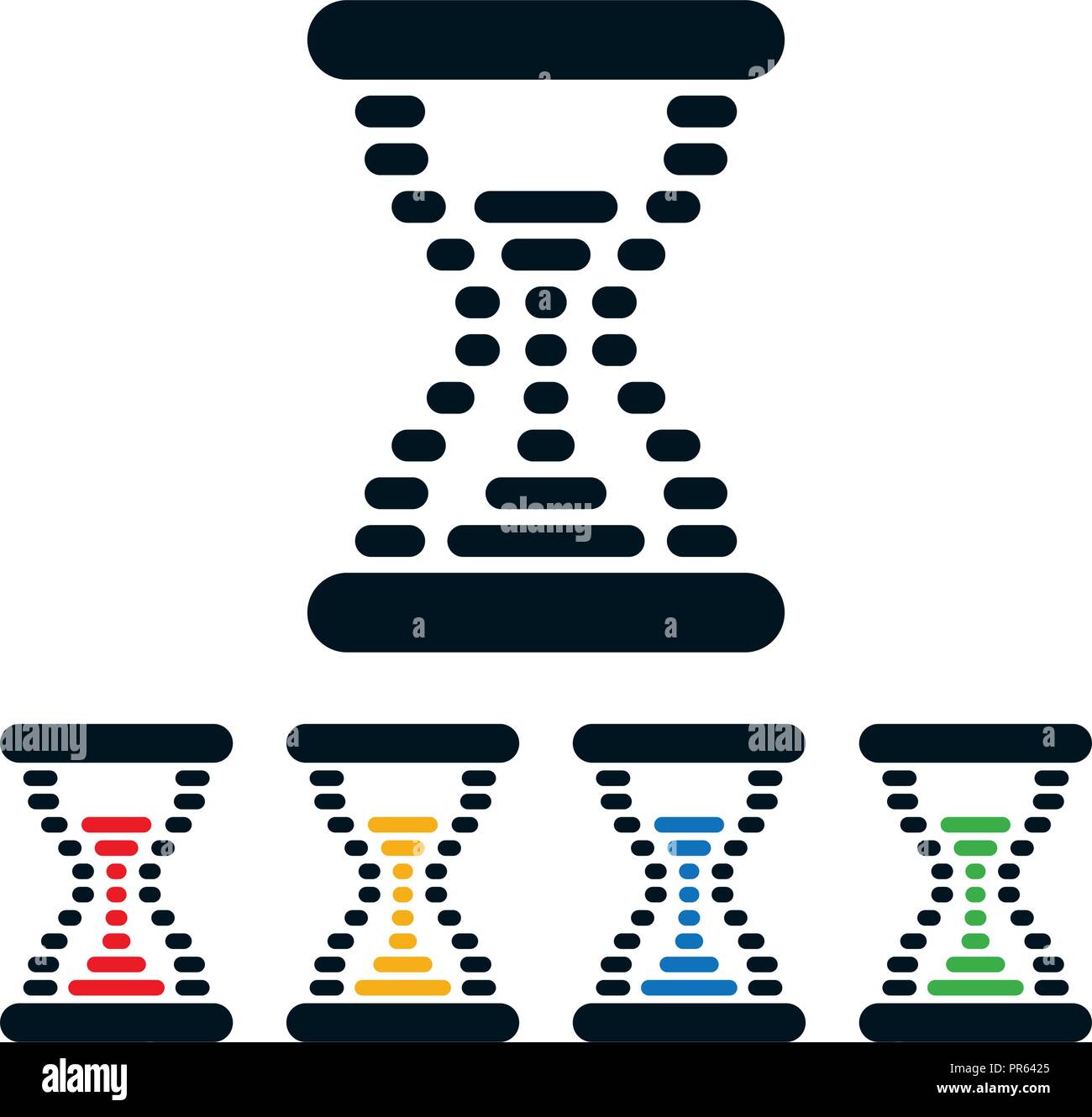 Punkt förmige Sanduhr auf weißem Hintergrund. Icon Design über Zeit. Stock Vektor