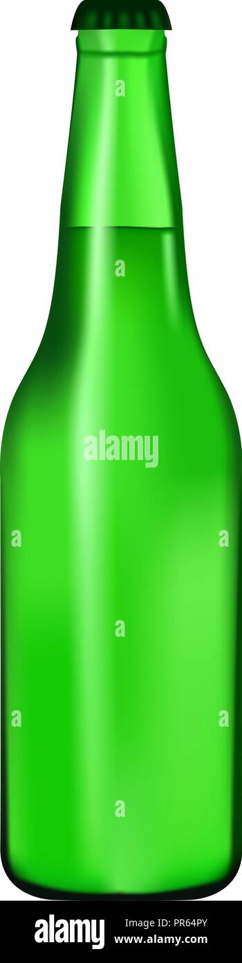 Grüne Bierflasche. Ohne Beschriftung Stock Vektor