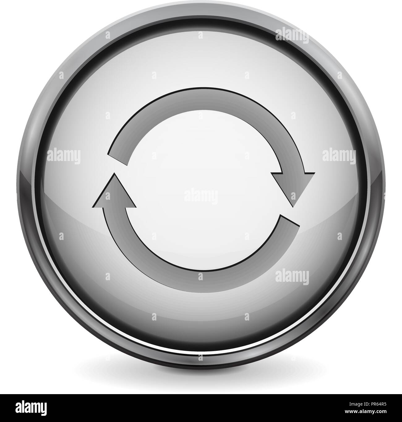 Schaltfläche "Aktualisieren". 3d-weiße runde Symbol Stock Vektor