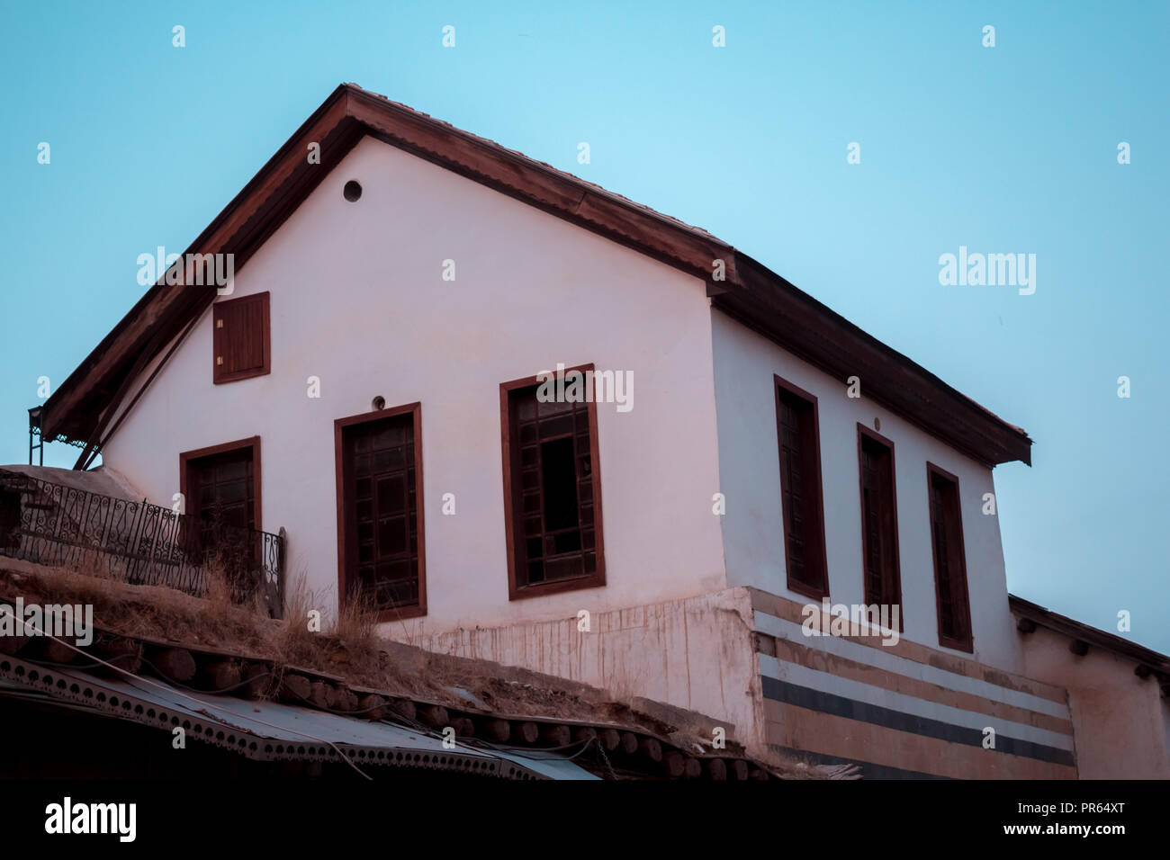 Damaskus/Syrien: Altes Haus in der Altstadt in der Nähe der Omaijadenmoschee in Bab Touma, Al Qaymariyya und Bab Sharqi. Stockfoto