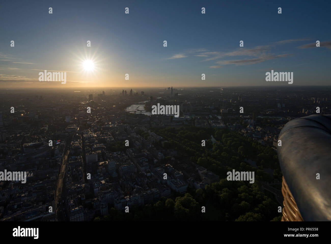 Ballonflug über Central London Stockfoto
