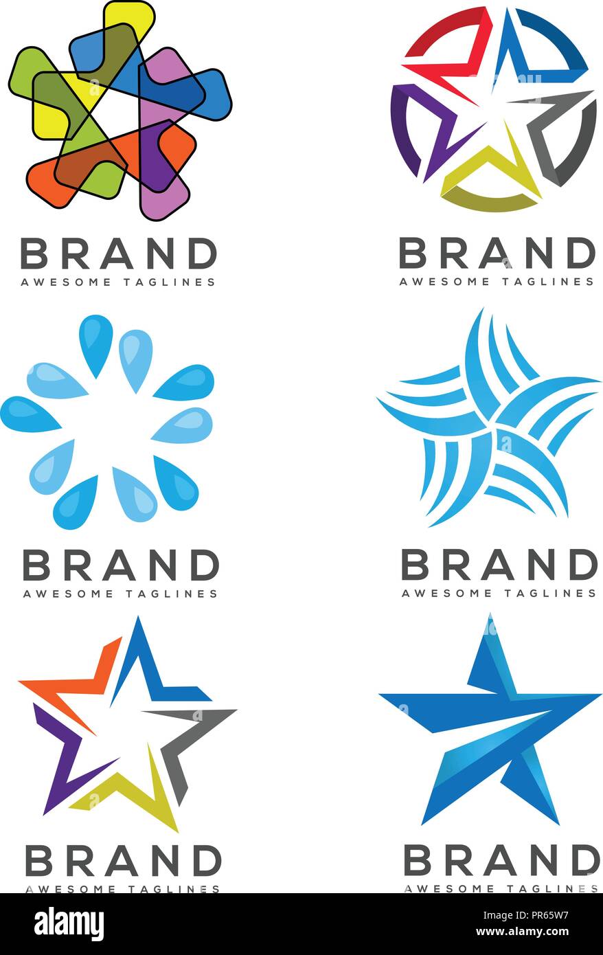 Star Symbole und Logo Sammlung, Star Logo Vorlage, beste Sterne media logo Vektor Stock Vektor