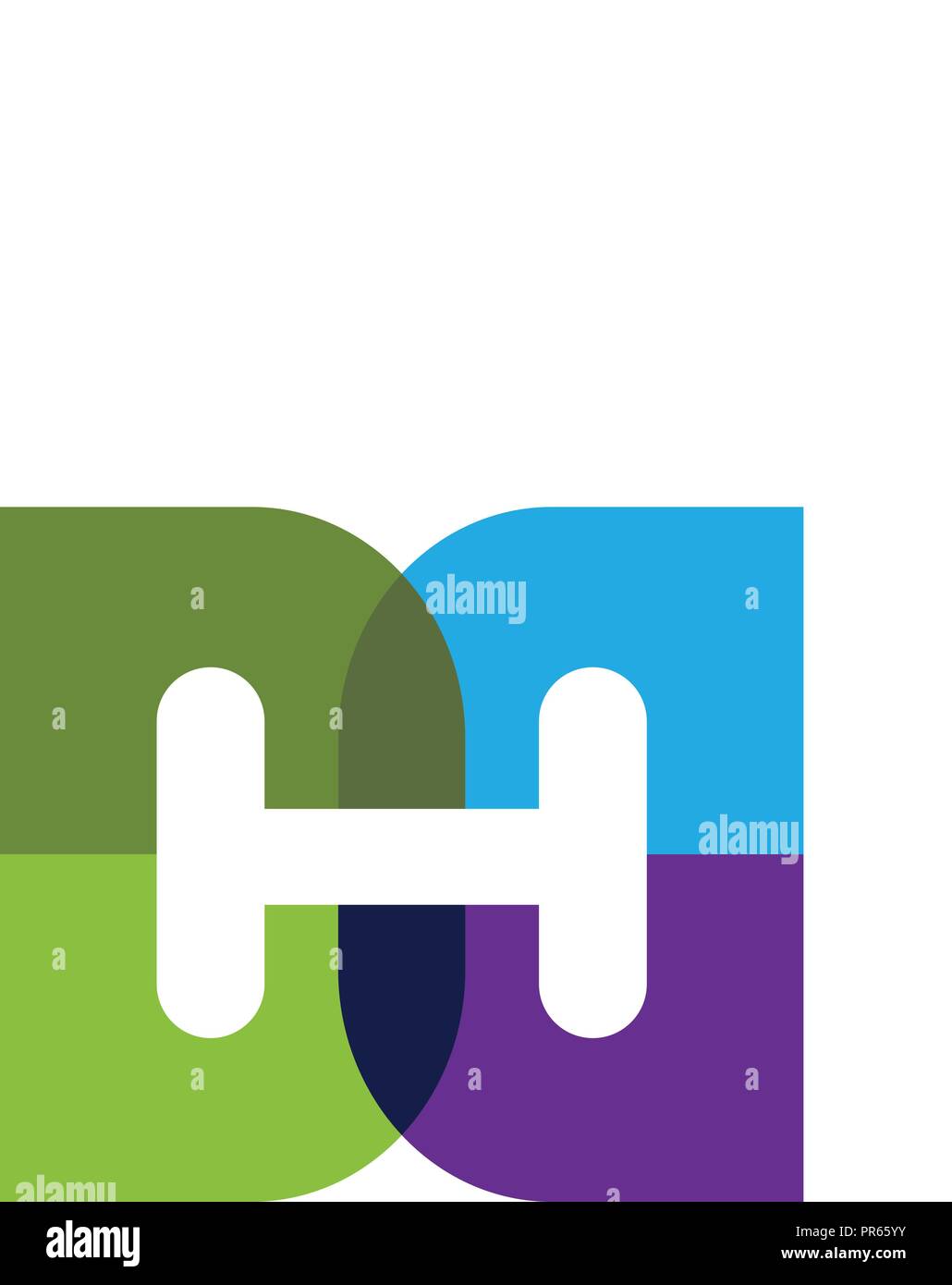 Schreiben DH bunte Logo, Buchstaben D und H überlappende Style Logo, moderne Schreiben HD-Logo, dh schreiben Stock Vektor