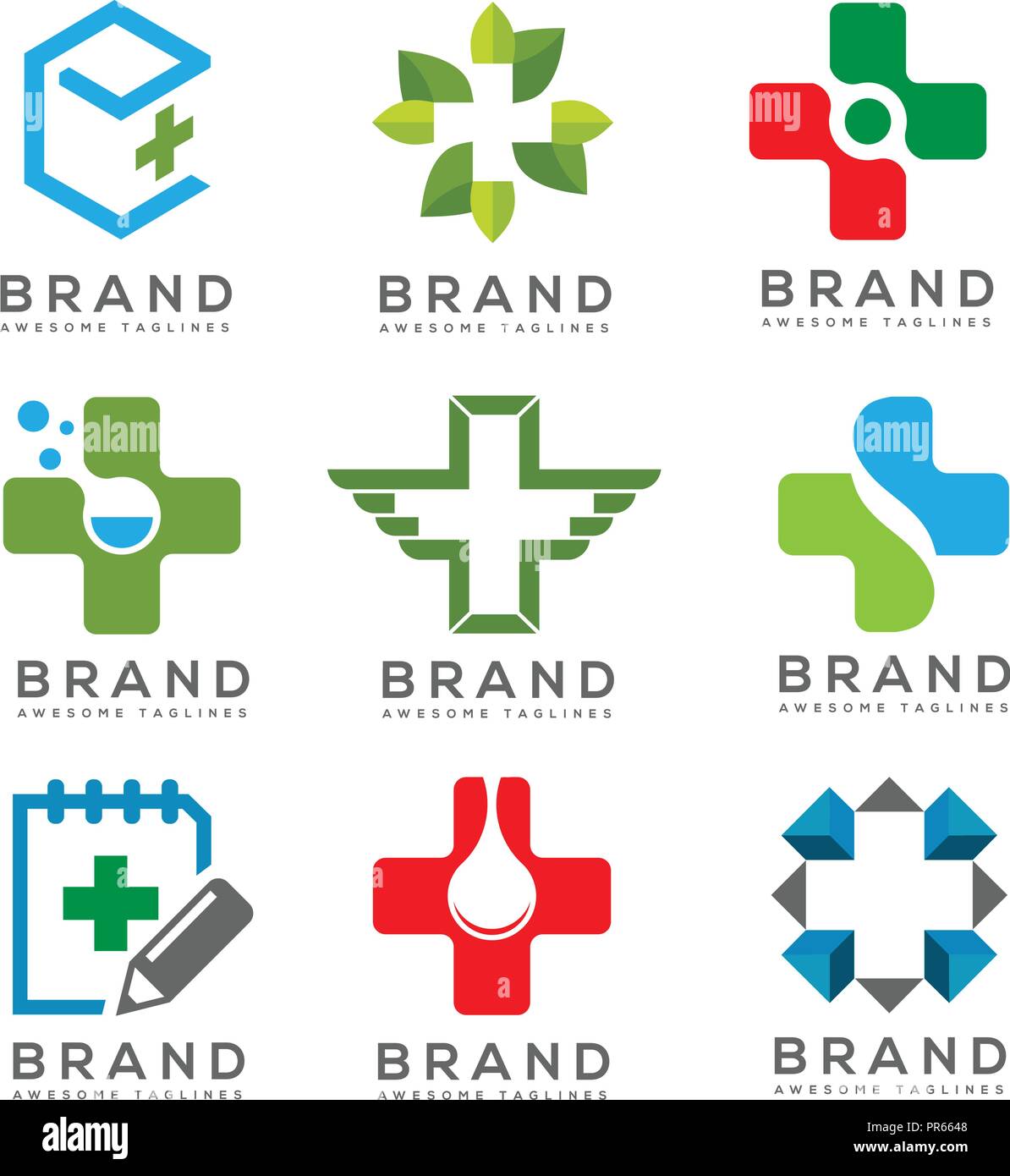 Medical logo Konzept, einfach, modern und mit auffälligen, beste Kreuz, Gesundheit logo Stock Vektor