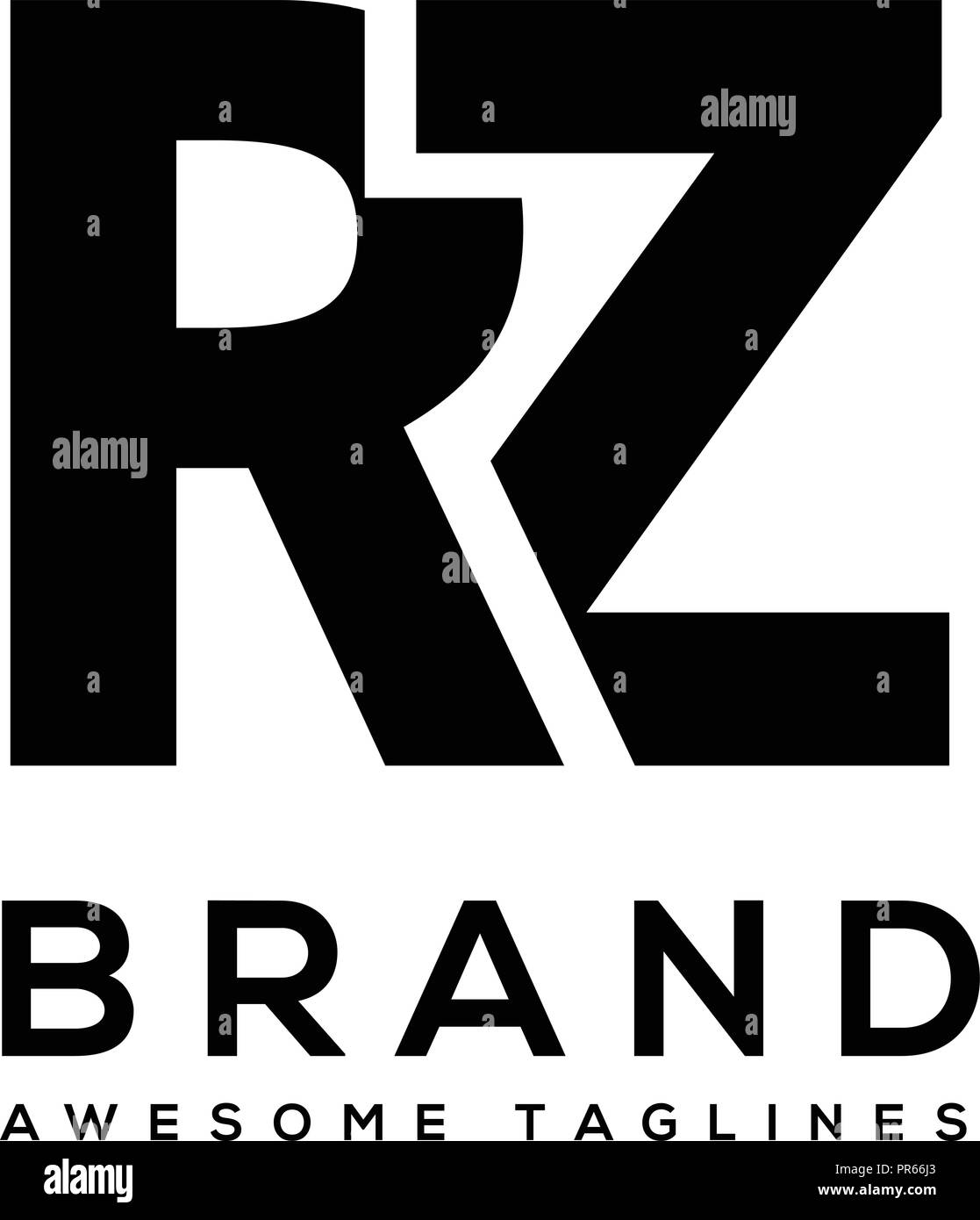 Schreiben RZ starke Fett sport logo Vektor, Bold Strong schreiben RZ Logo Design, beste neue Schreiben RZ-Logo Stock Vektor