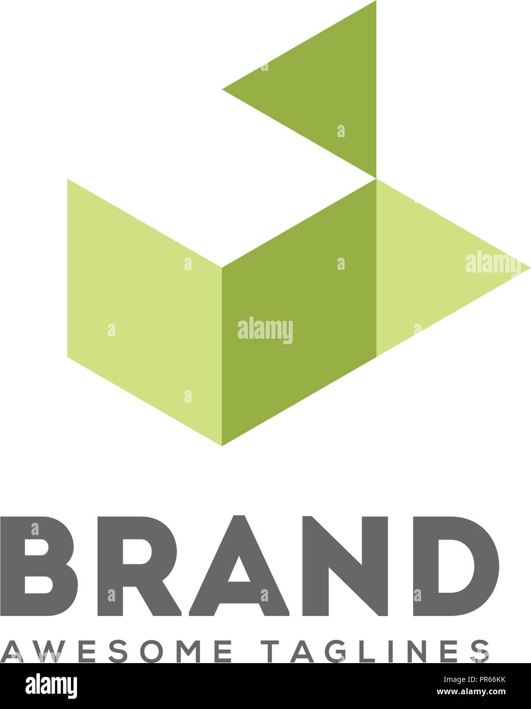 Einfache 3d Box Logo Design Versteckte Geometrische Logo