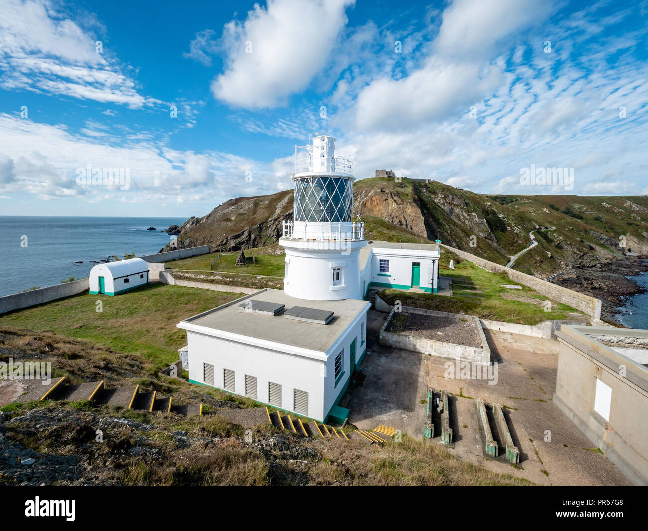 South Licht Leuchtturm auf Lundy Island vor der Küste von North Devon Stockfoto