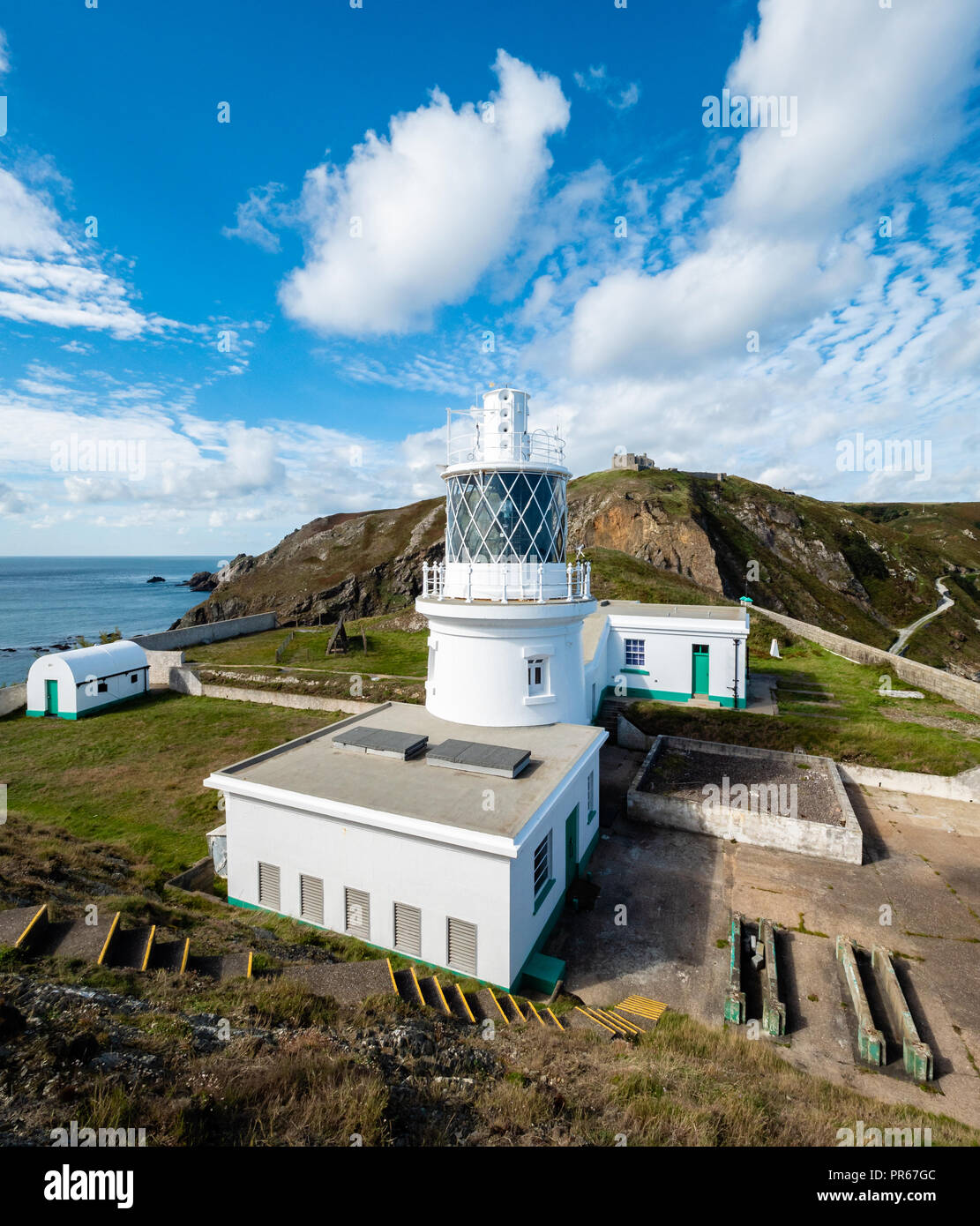 South Licht Leuchtturm auf Lundy Island vor der Küste von North Devon Stockfoto