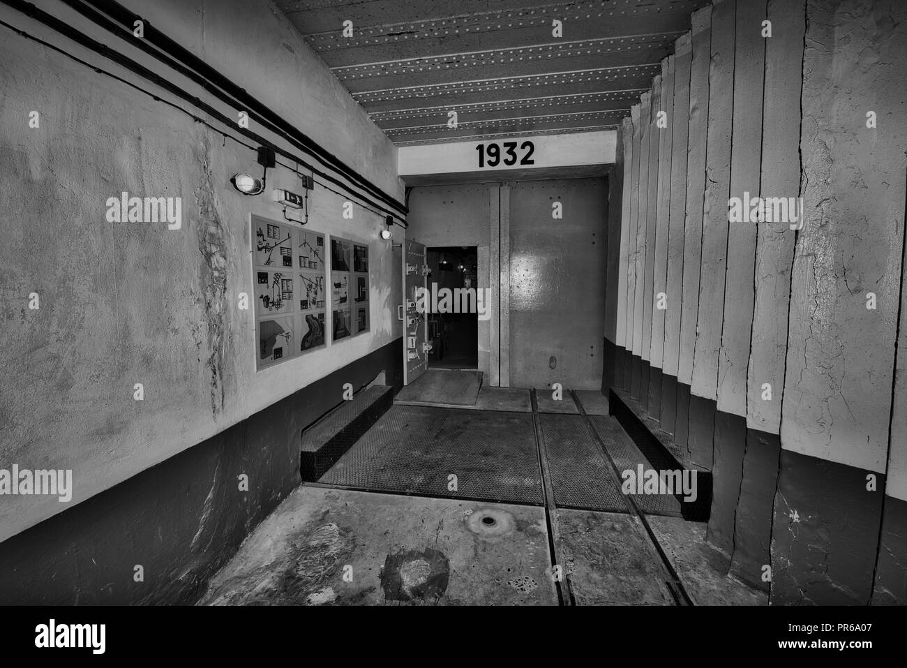 Die Maginot-linie, Ligne Maginot-Fort de Schoenenbourg (Alsace-France) Weltkrieg Geschichte Verteidigung gegen NS-Deutschland Hitler Stockfoto