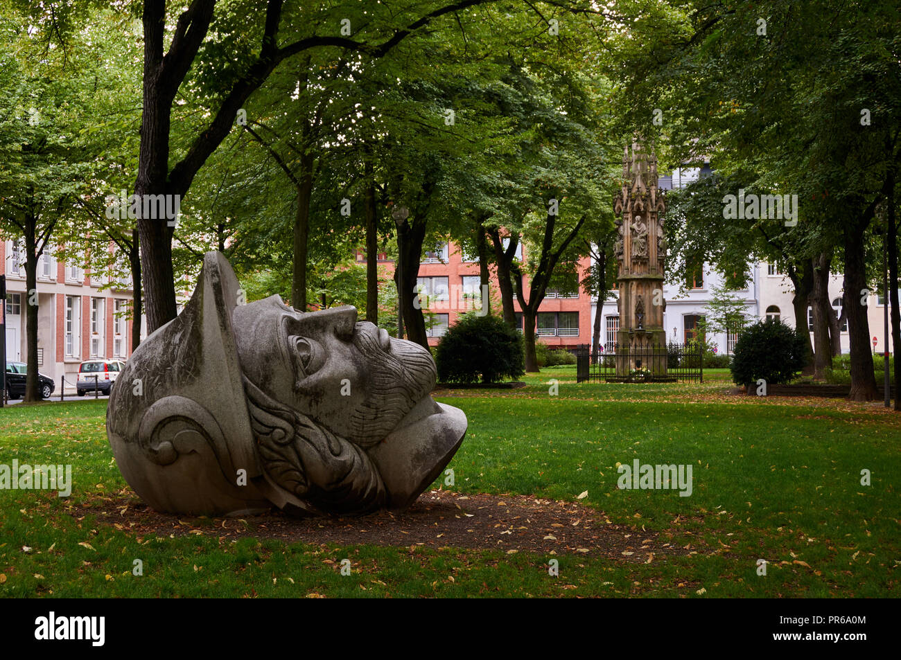 St. Gereon Kopf Statue auf den Park in Köln Stockfoto