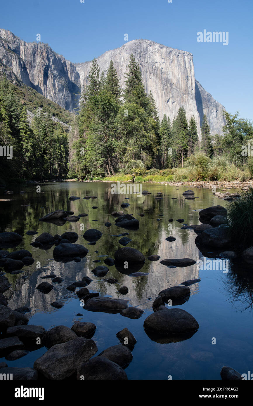 Yosemite Valley. El Capitan. Merced River Stockfoto
