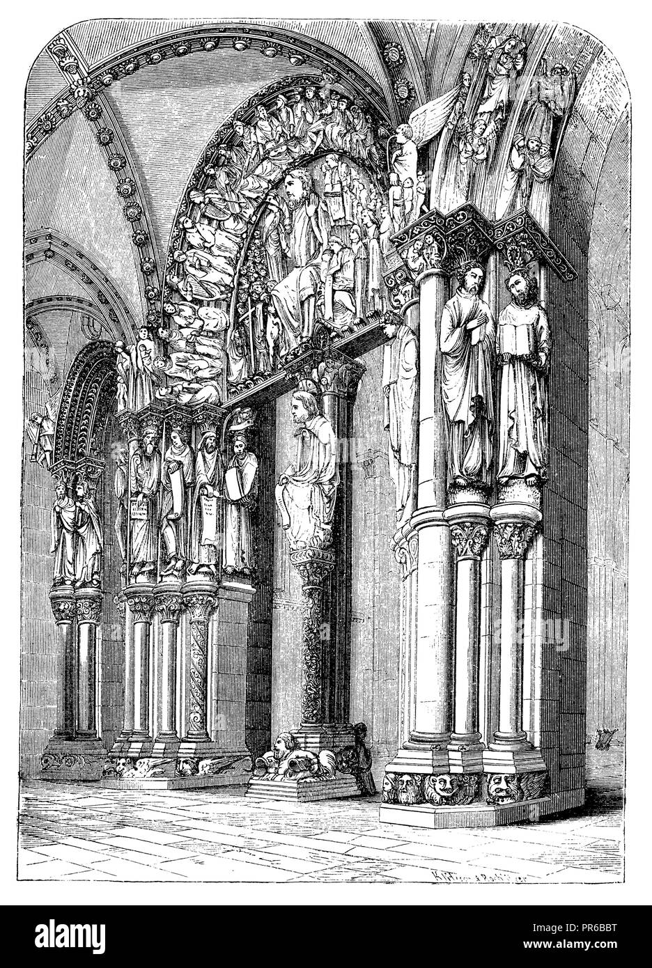 Kathedrale in Santiago de Compostela. Portico de la Gloria, 1870 Stockfoto