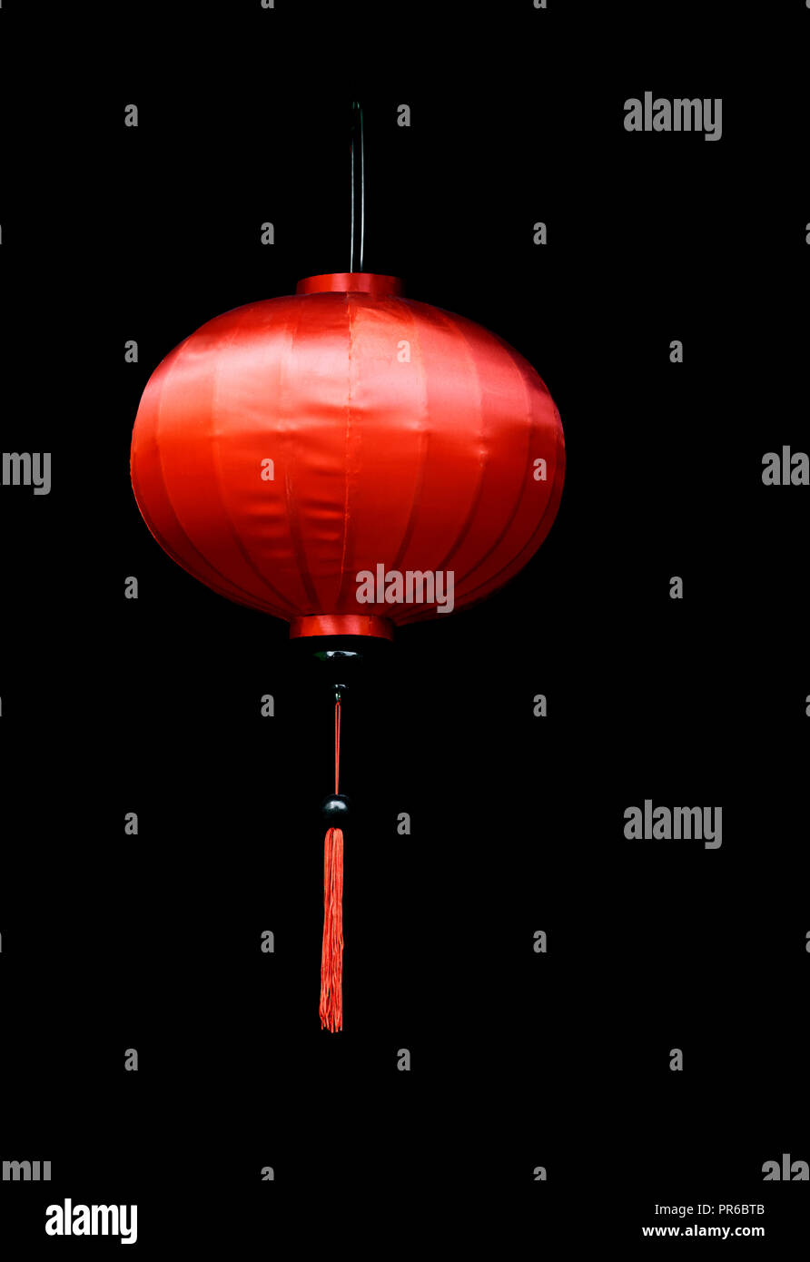 Rote Chinesische Laterne, Ansicht von unten Stockfoto