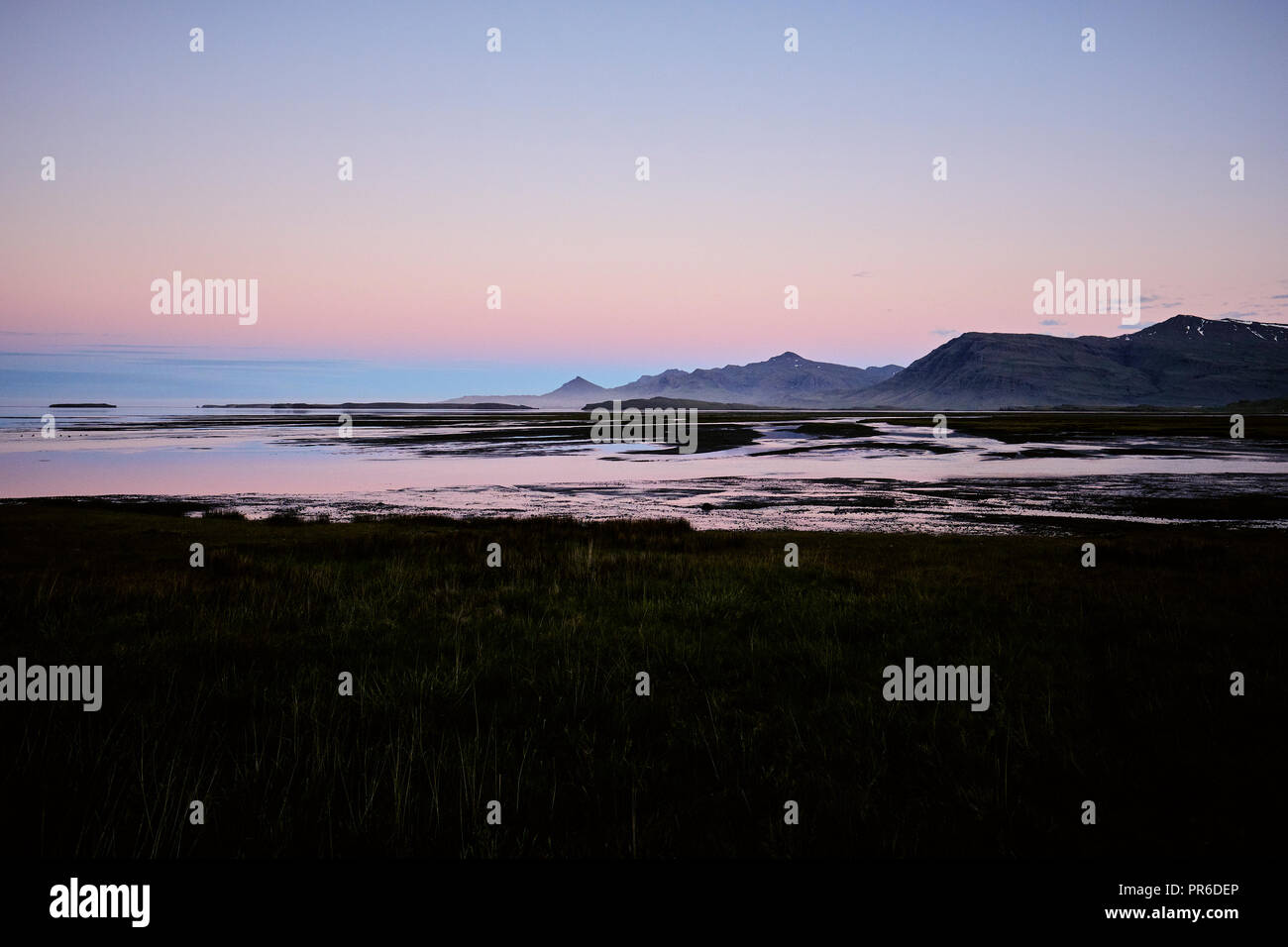 Die Küste Landschaft von South East Island in der Abenddämmerung. Stockfoto