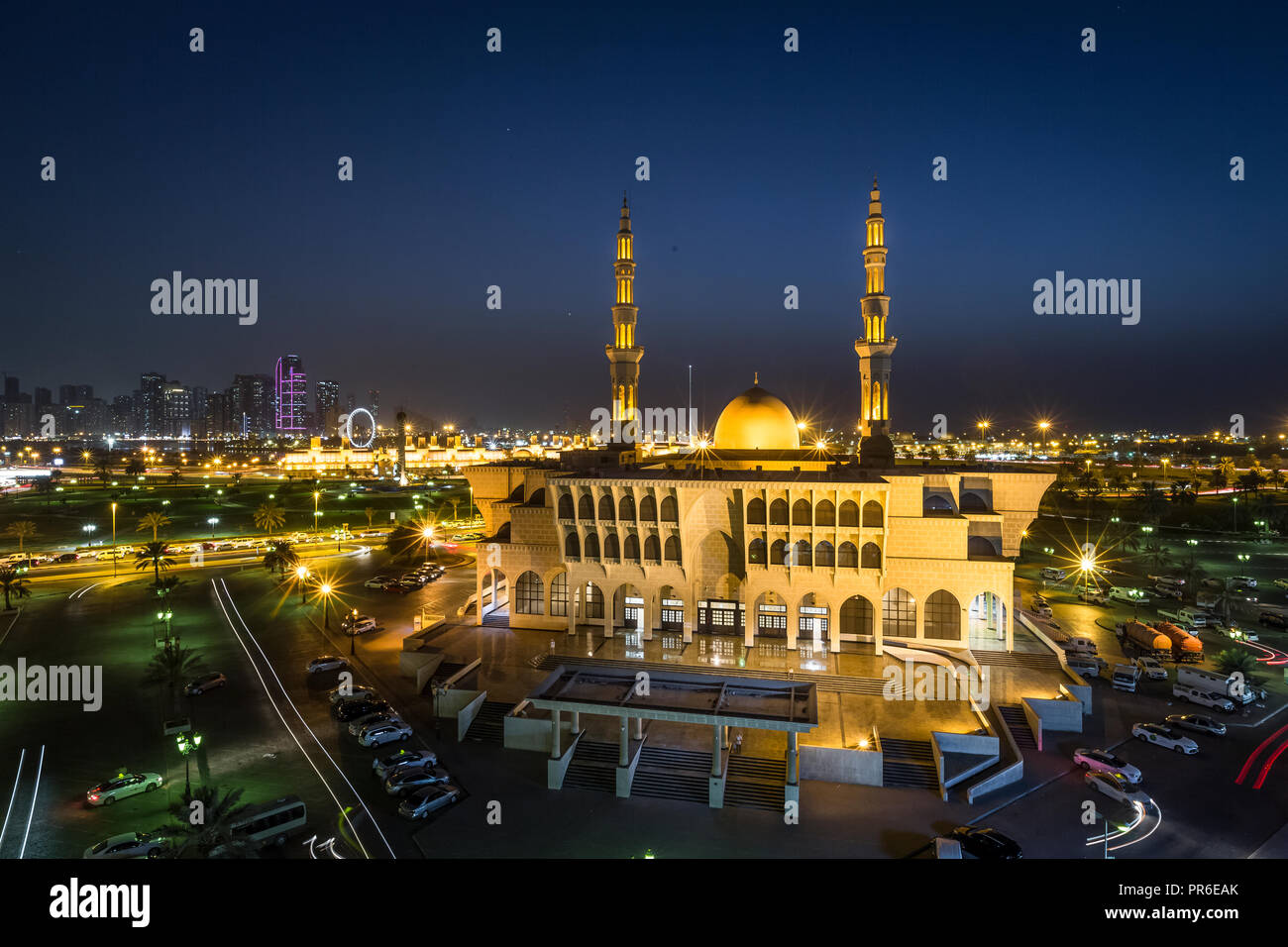 King Faisal Moschee oder Saudi Moschee in Sharjah Stockfoto