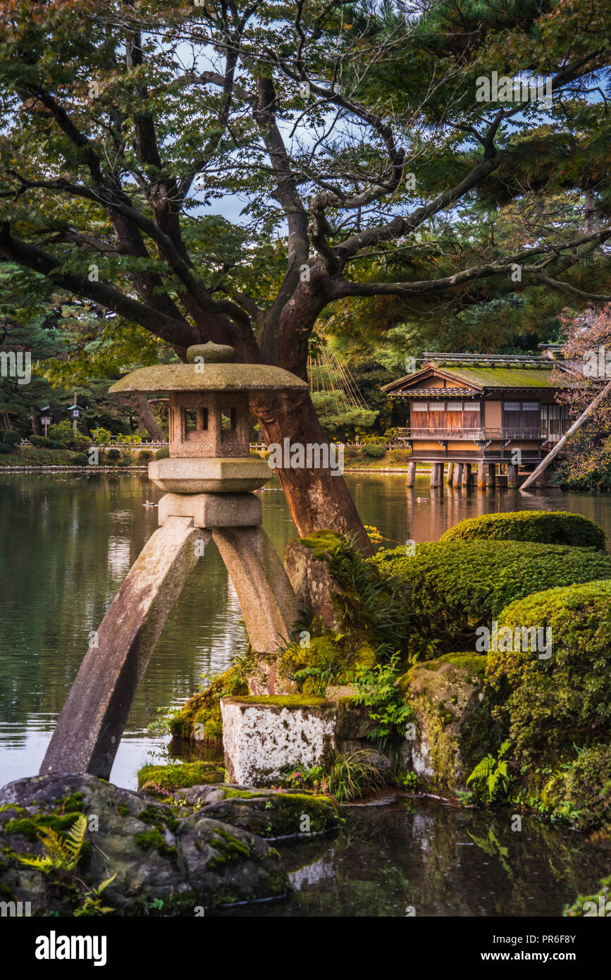 Kenrokuen Gaeden in Kanazawa Stockfoto
