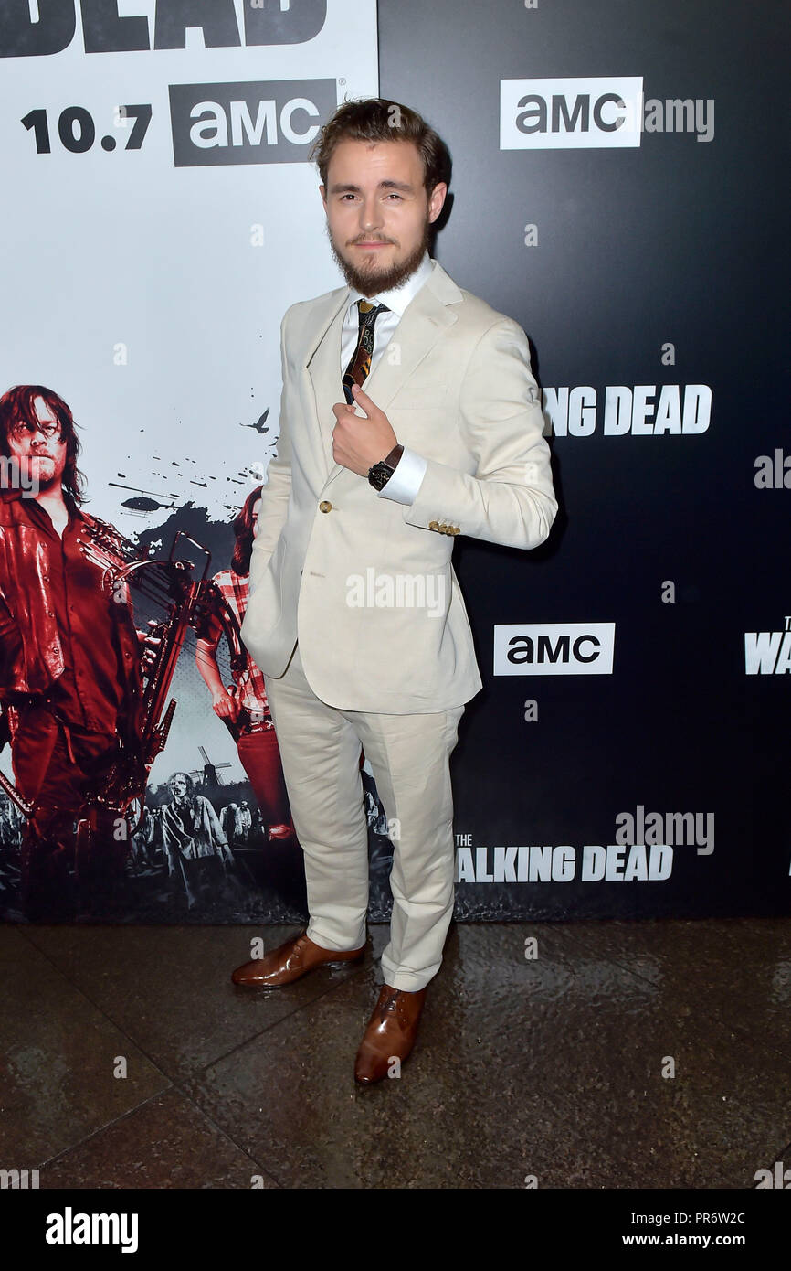 Callan McAuliffe an der AMC "The Walking Dead" Season 9 Premiere auf der DGA-Theater am 27. September 2018 in Los Angeles, Kalifornien. Stockfoto