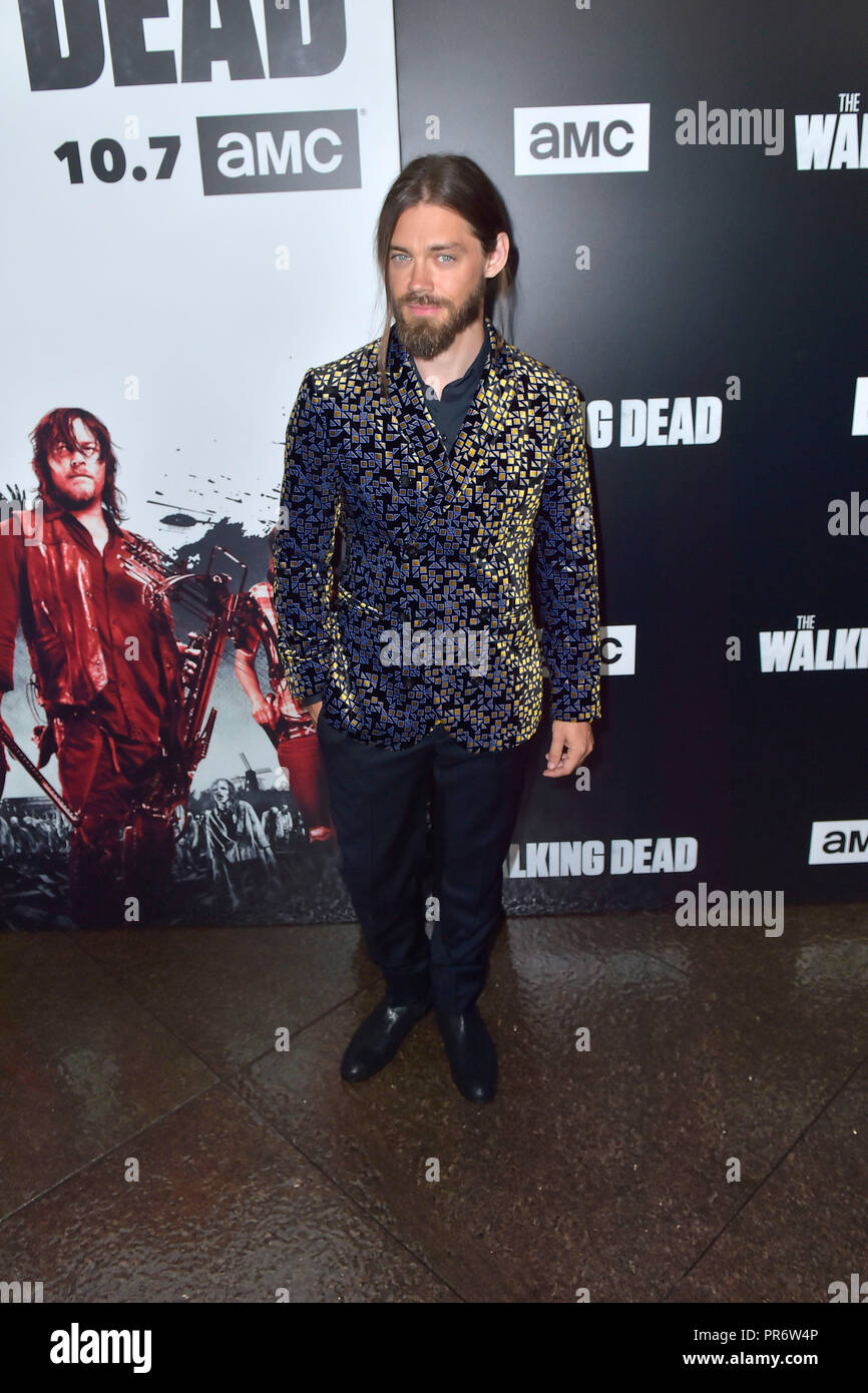 Tom Payne an der AMC "The Walking Dead" Season 9 Premiere auf der DGA-Theater am 27. September 2018 in Los Angeles, Kalifornien. Stockfoto