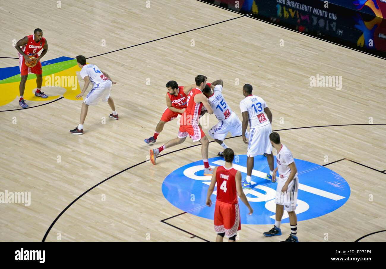 Kroatien vs Frankreich. FIBA Basketball Wm Spanien 2014 Stockfoto