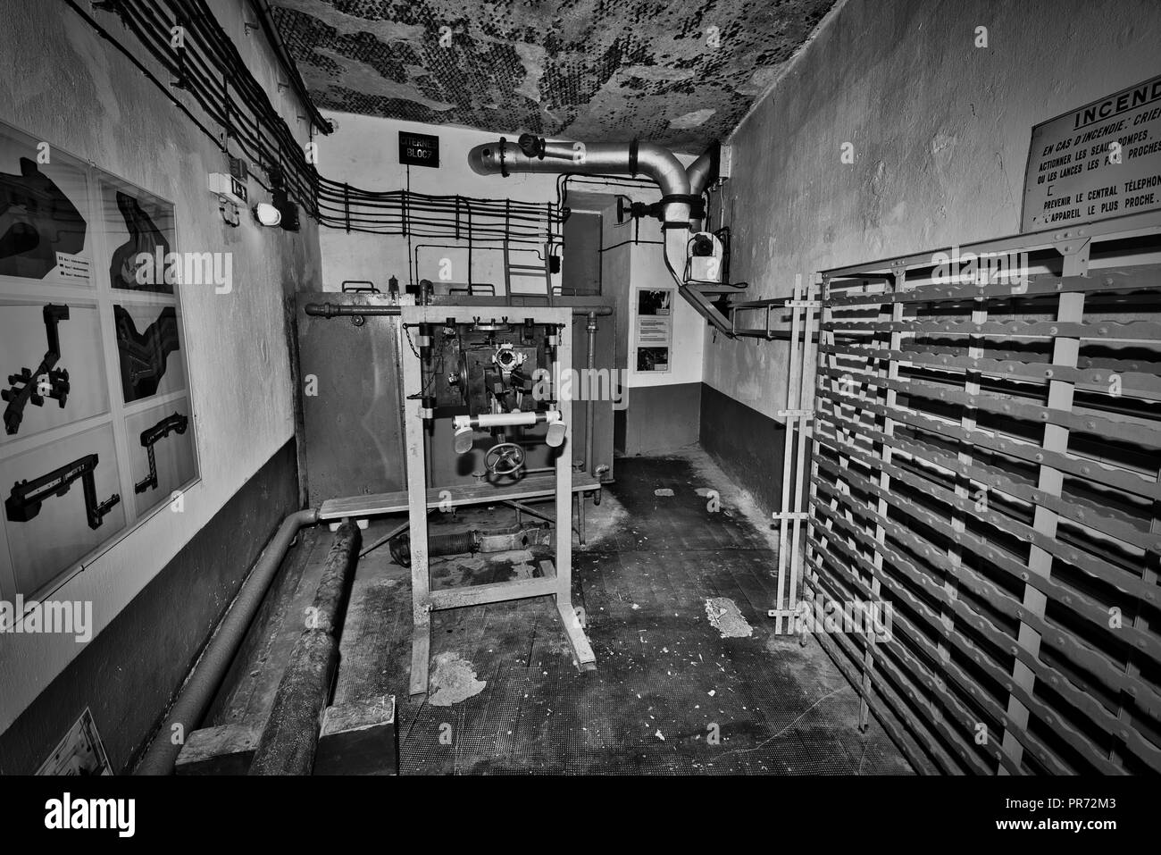 Die Maginot-linie, Ligne Maginot-Fort de Schoenenbourg (Alsace-France) Weltkrieg Geschichte Verteidigung gegen NS-Deutschland Hitler Stockfoto