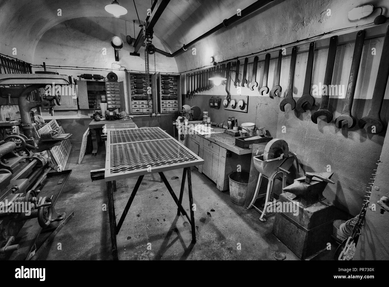 Die Maginot-linie, Ligne Maginot-Fort de Schoenenbourg (Alsace-France) Weltkrieg Geschichte Verteidigung gegen NS-Deutschland Hitler Stockfoto