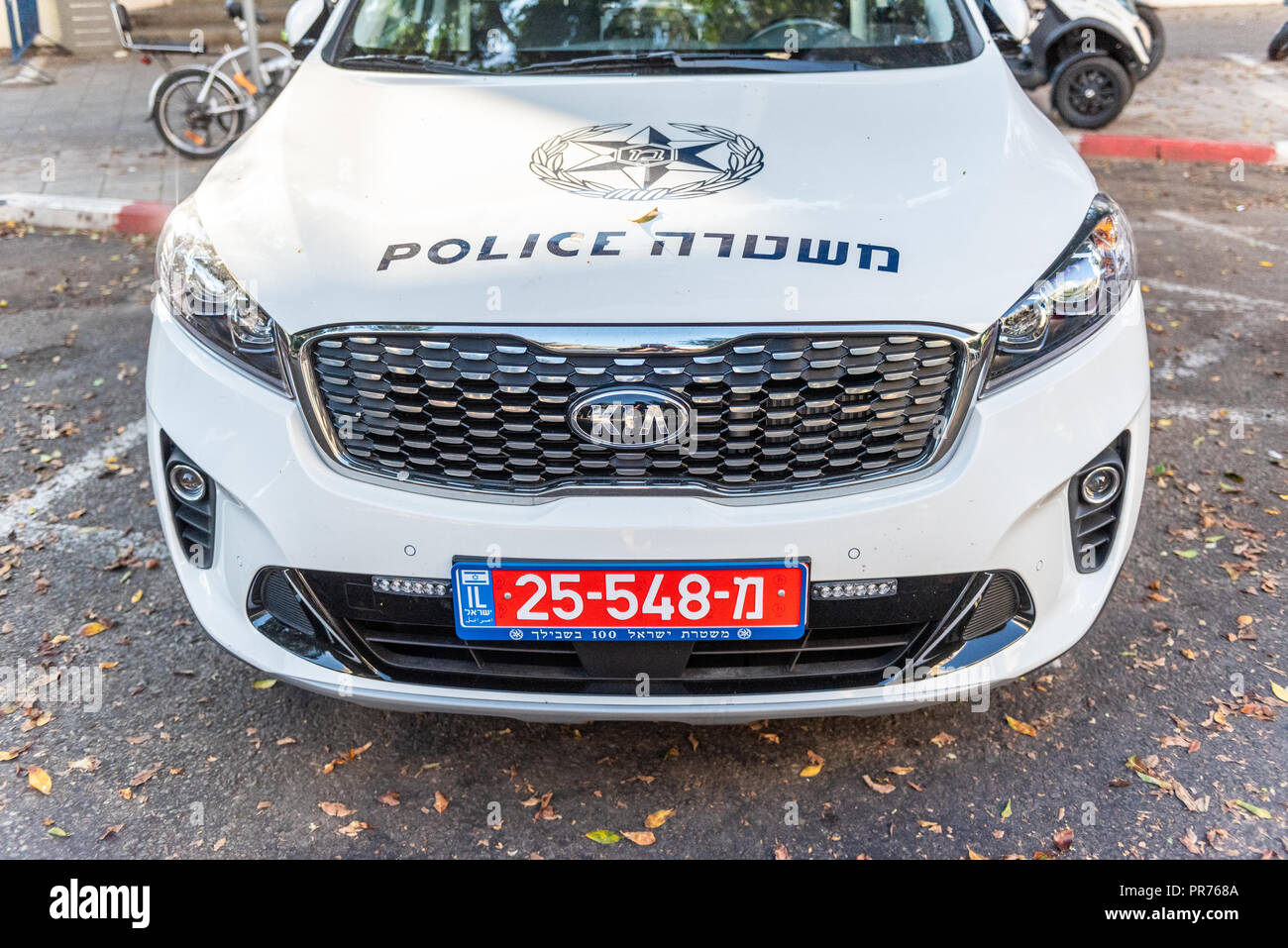 Israel, Jerusalem - 19. September 2018: Israelische Polizei Auto Stockfoto