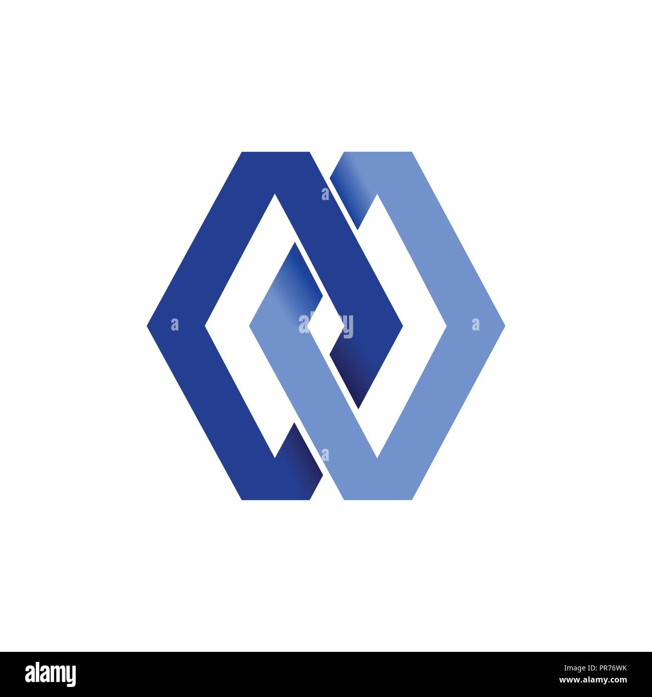 Double Diamond Blau Kette verknüpft Vektor Symbol Grafik Logo Design Template Stock Vektor