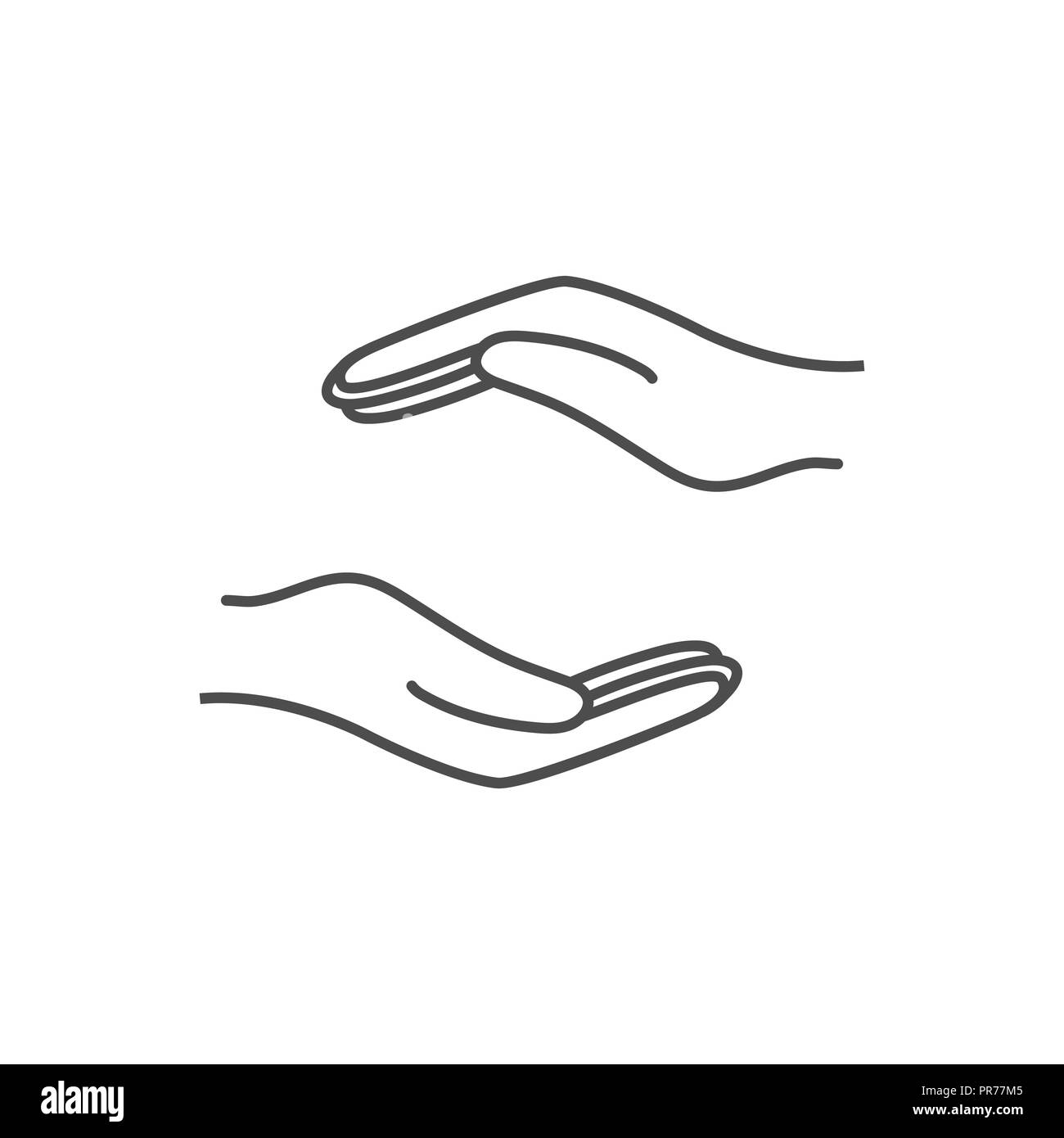 Hilfe Symbol Hand. Vector Illustration, flache Bauform. Stock Vektor