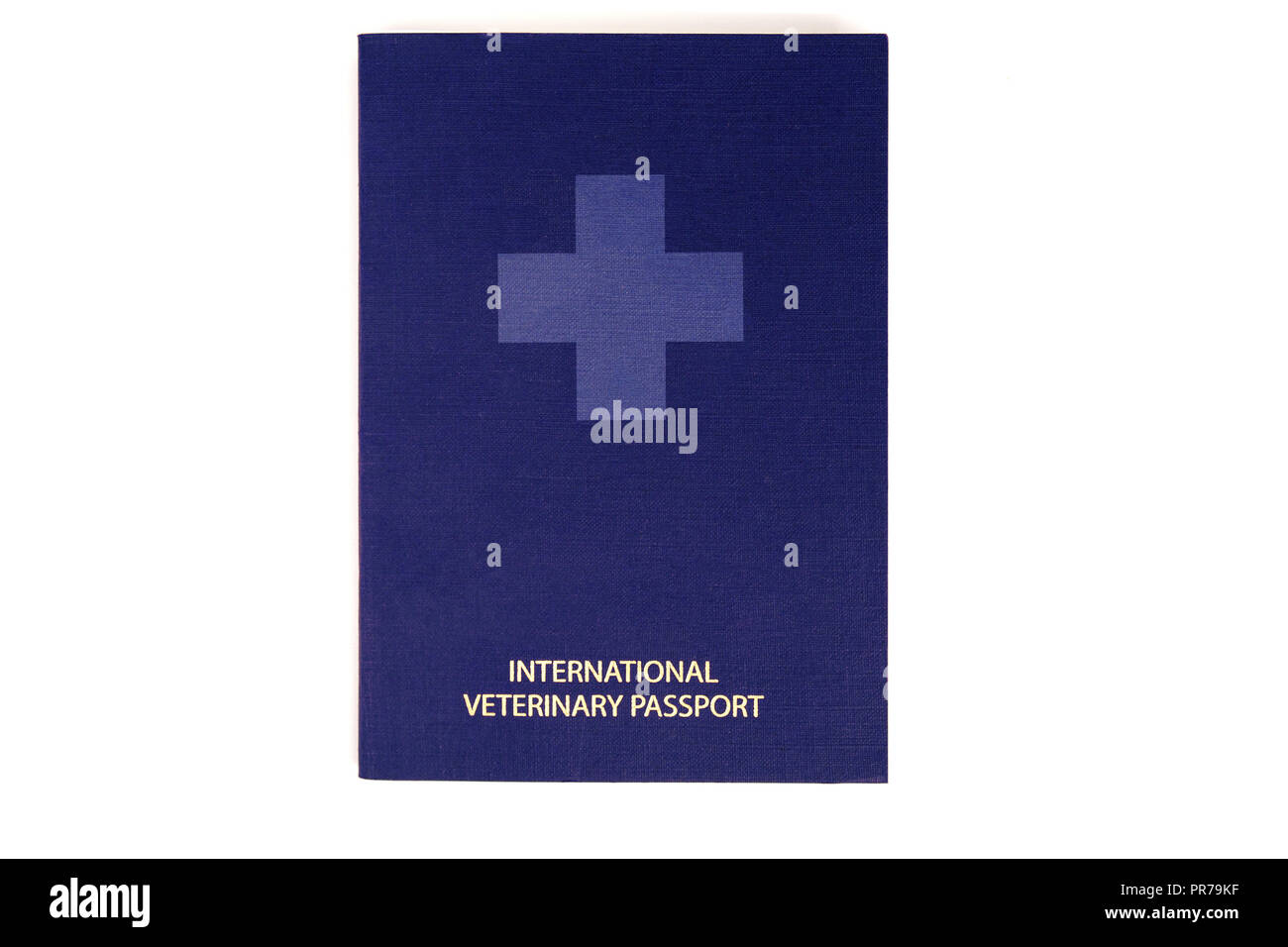 Veterinär (PET) Reisepass eines Tieres auf einer isolierten Hintergrund Stockfoto