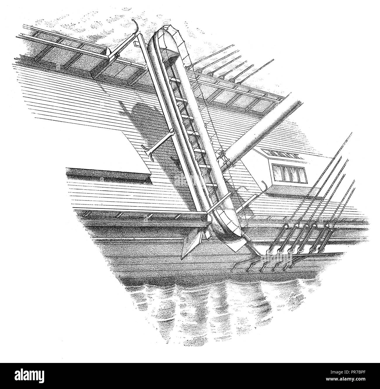 19 Abbildung: rettungsboot Brücke des Weißen, von Herrn John White c erfunden 19. In "Die praktische Zeitschrift, eine Illustrierte veröffentlicht. Stockfoto