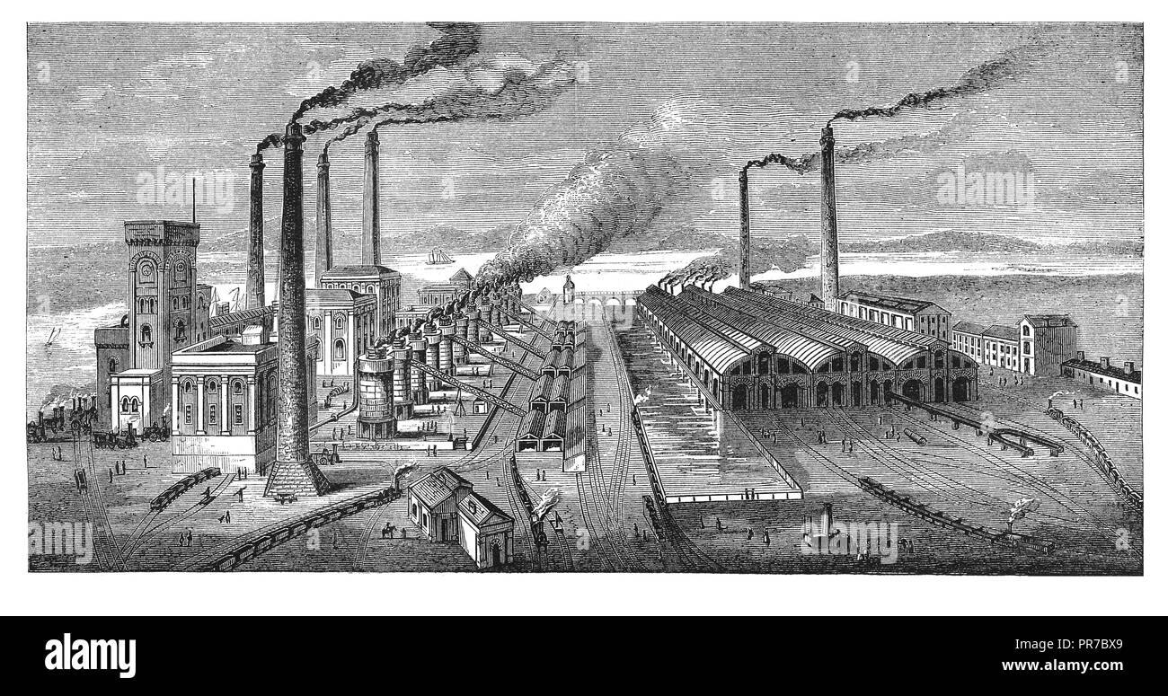 19 Abbildung: Barrow Hämatit steel works, Cumbria, England. In "Die praktische Zeitschrift, eine Illustrierte Cyclopedia von Industr veröffentlicht. Stockfoto