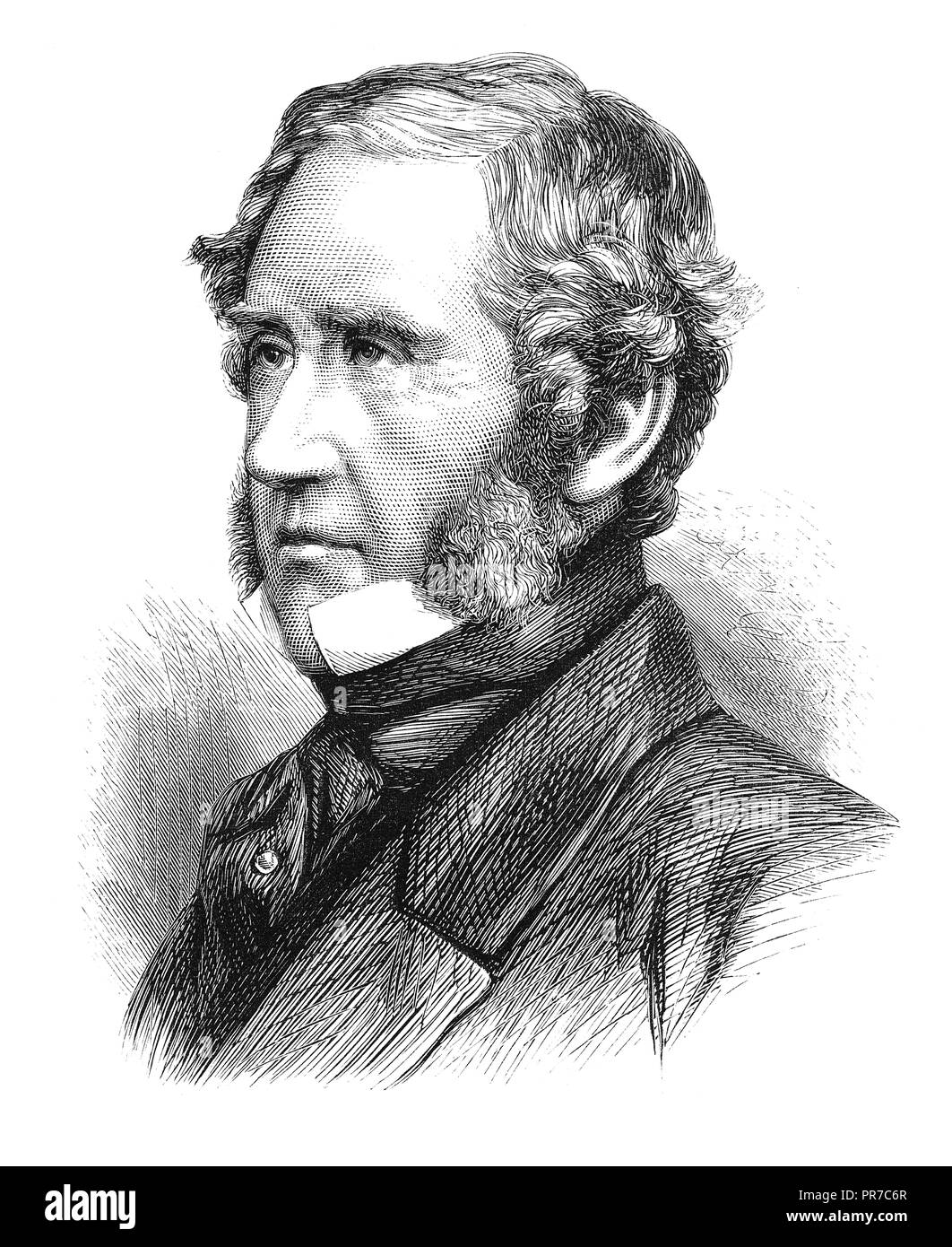 19. jahrhundert Portrait von Edward Gordon Douglas-Pennant, 1. Baron Penrhyn (1800 - 1886) - Schottischer Grundbesitzer in Wales, und Politiker, spielte eine wichtige Stockfoto