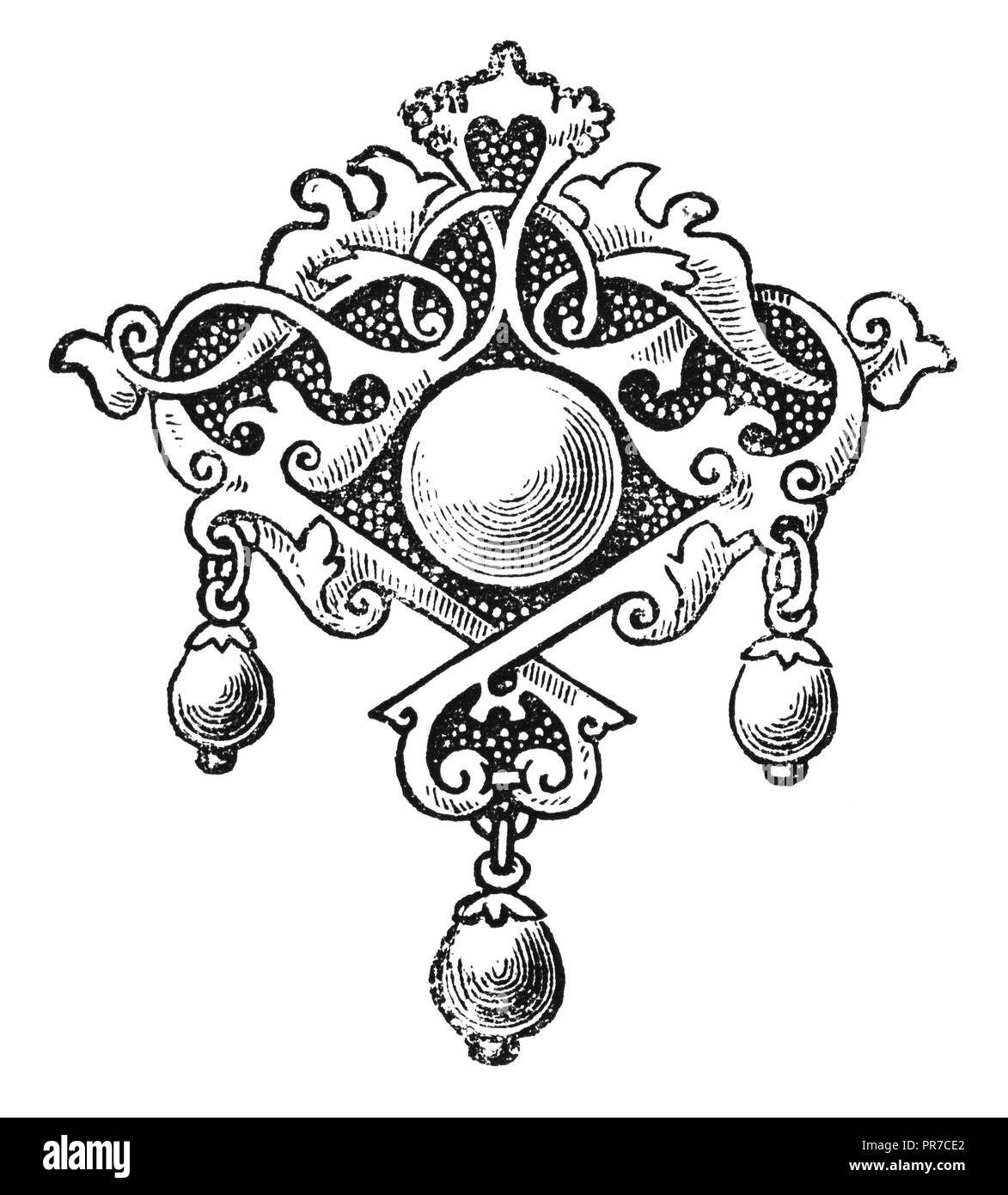 19 Abbildung: ein Ornament. In "Die praktische Zeitschrift, eine Illustrierte Cyclopedia von Industrial News, Erfindungen und Improveme veröffentlicht. Stockfoto