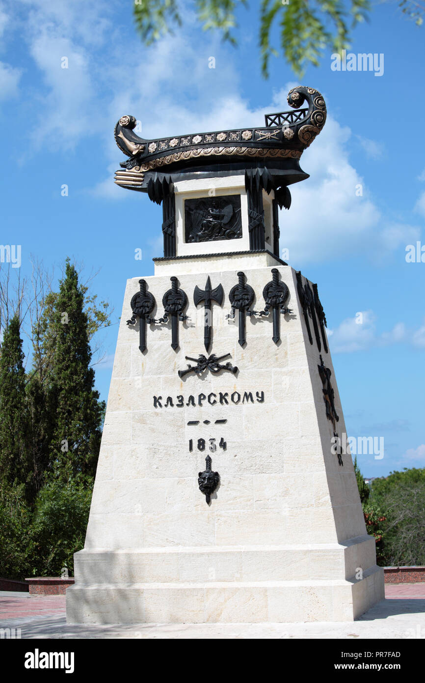 Denkmal für Alexander Kazarsky in Sewastopol, Krim, Ukraine Stockfoto