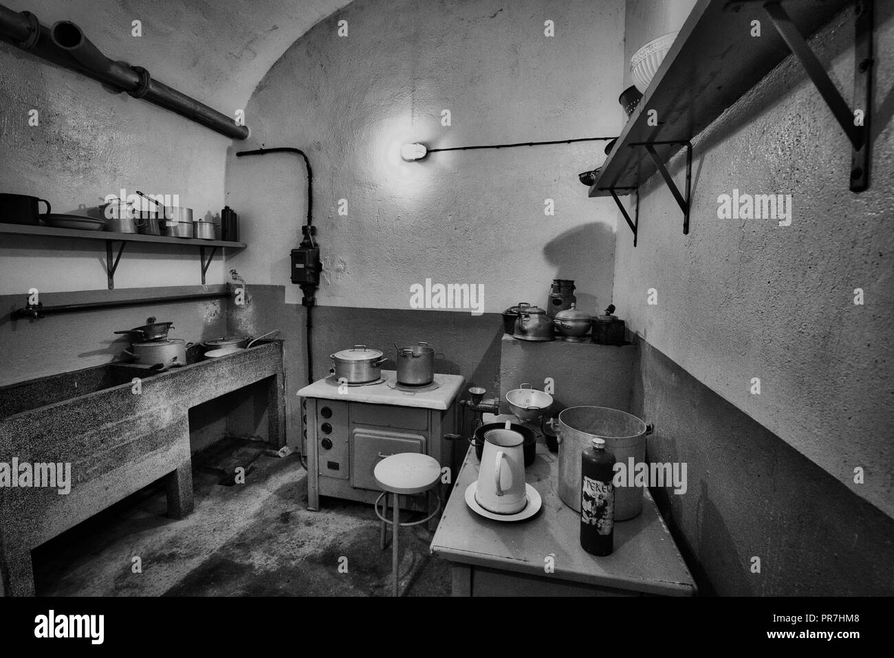 Die Maginot-linie, Ligne Maginot-Fort de Schoenenbourg (Alsace-France) Weltkrieg Geschichte Verteidigung gegen NS-Deutschland Hitler Stockfoto