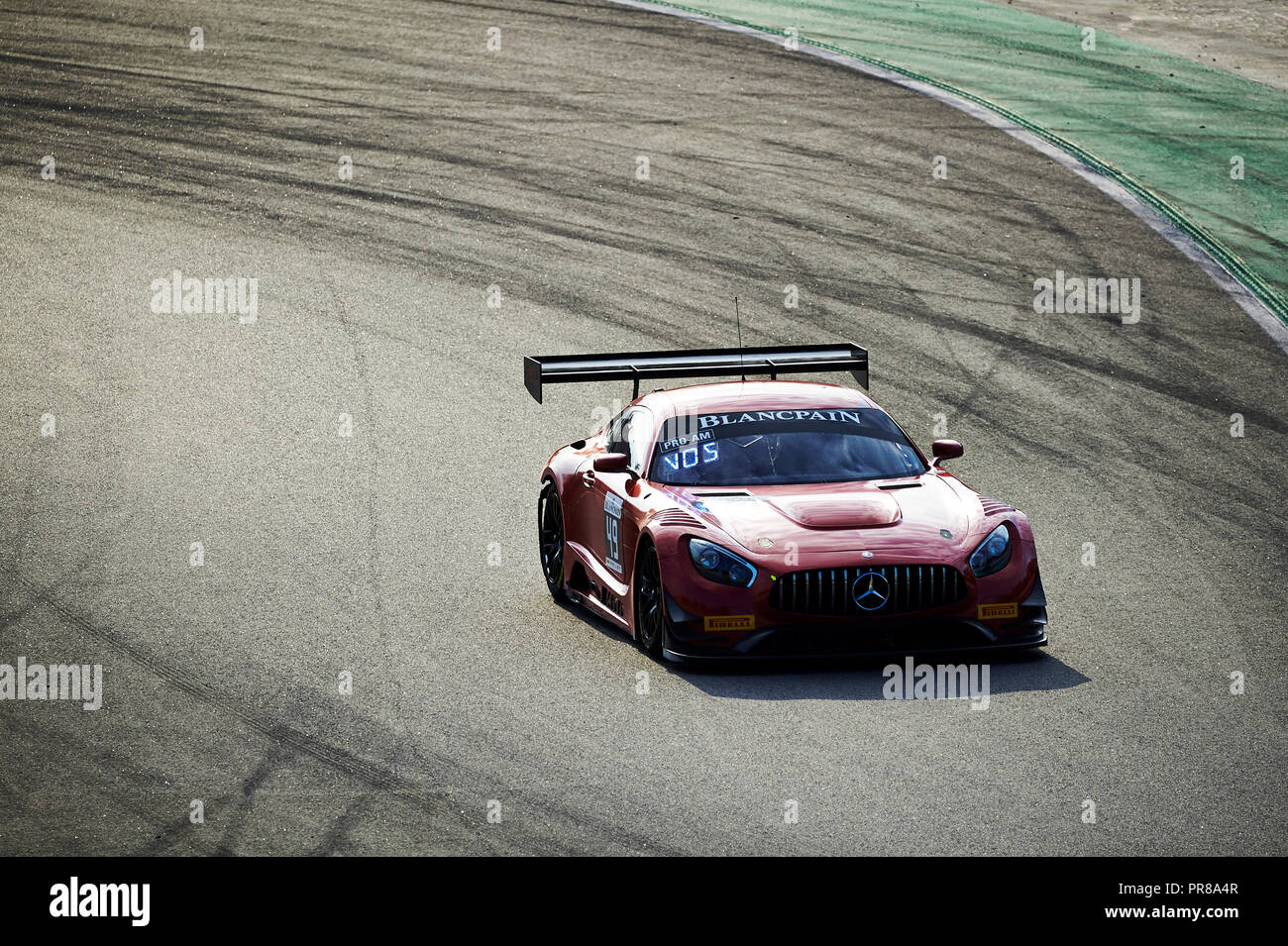 Circuit de Barcelona-Catalunya, Barcelona, Spanien. 30 Sep, 2018. Festival de la velocidad de Barcelona; Mercedes AMG GT3 durch Remon Vos und Tom Onslow Cole in Aktion während der blancpain GT Serie Endurance Cup qualifying Credit: Aktion plus Sport/Alamy leben Nachrichten Stockfoto