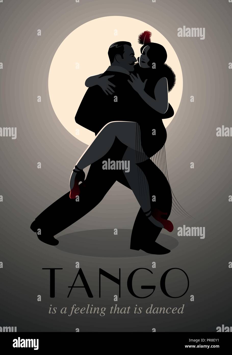 Paar Leidenschaftlich Tango Tanzen Schoner Mann Und Schone Frau Tango Tanzen Auf Ballsaal Stock Vektorgrafik Alamy